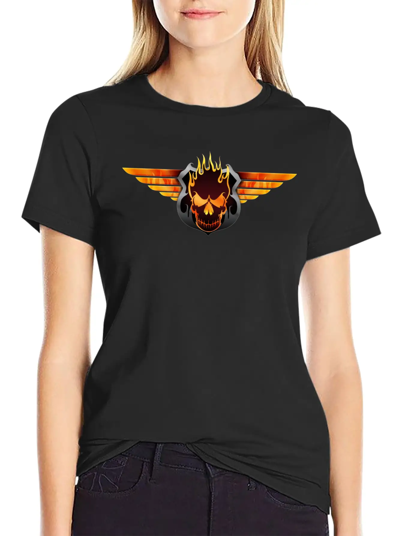 Flaming Skull Soft Cotton Short Sleeve Tee ¨C Unisex Wardrobe Staple