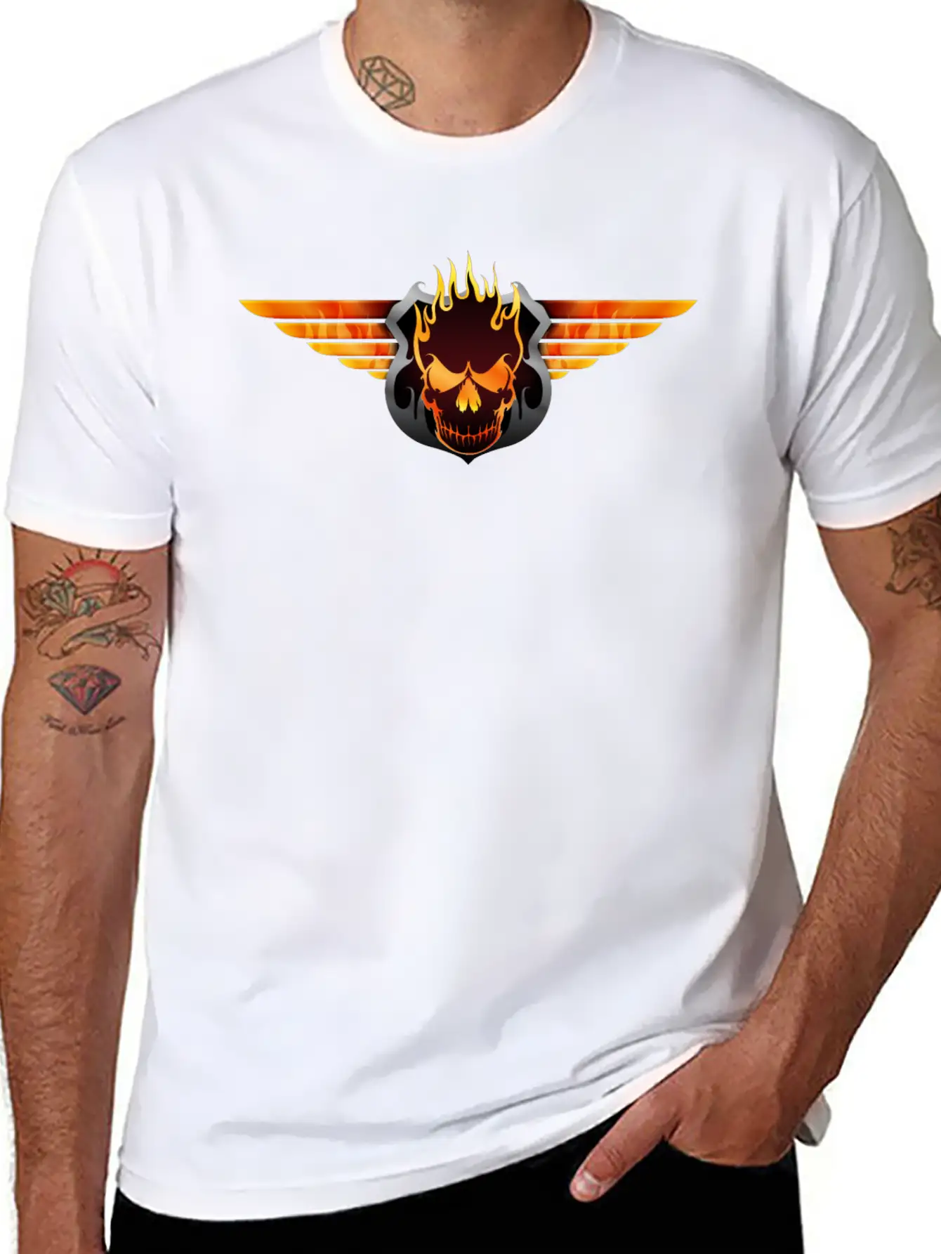 Flaming Skull Soft Cotton Short Sleeve Tee ¨C Unisex Wardrobe Staple