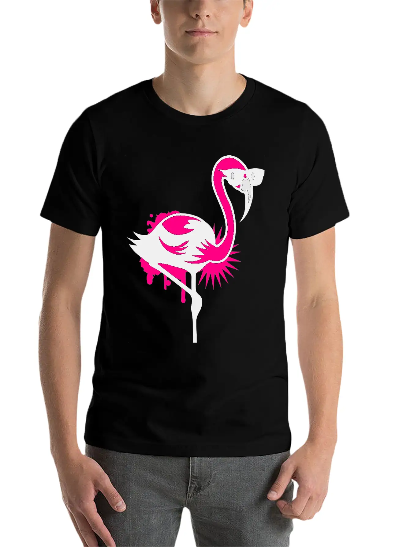Flamingo With Sunglasses Essential Cotton Tee For Daily Outfits ¨C Unisex Style