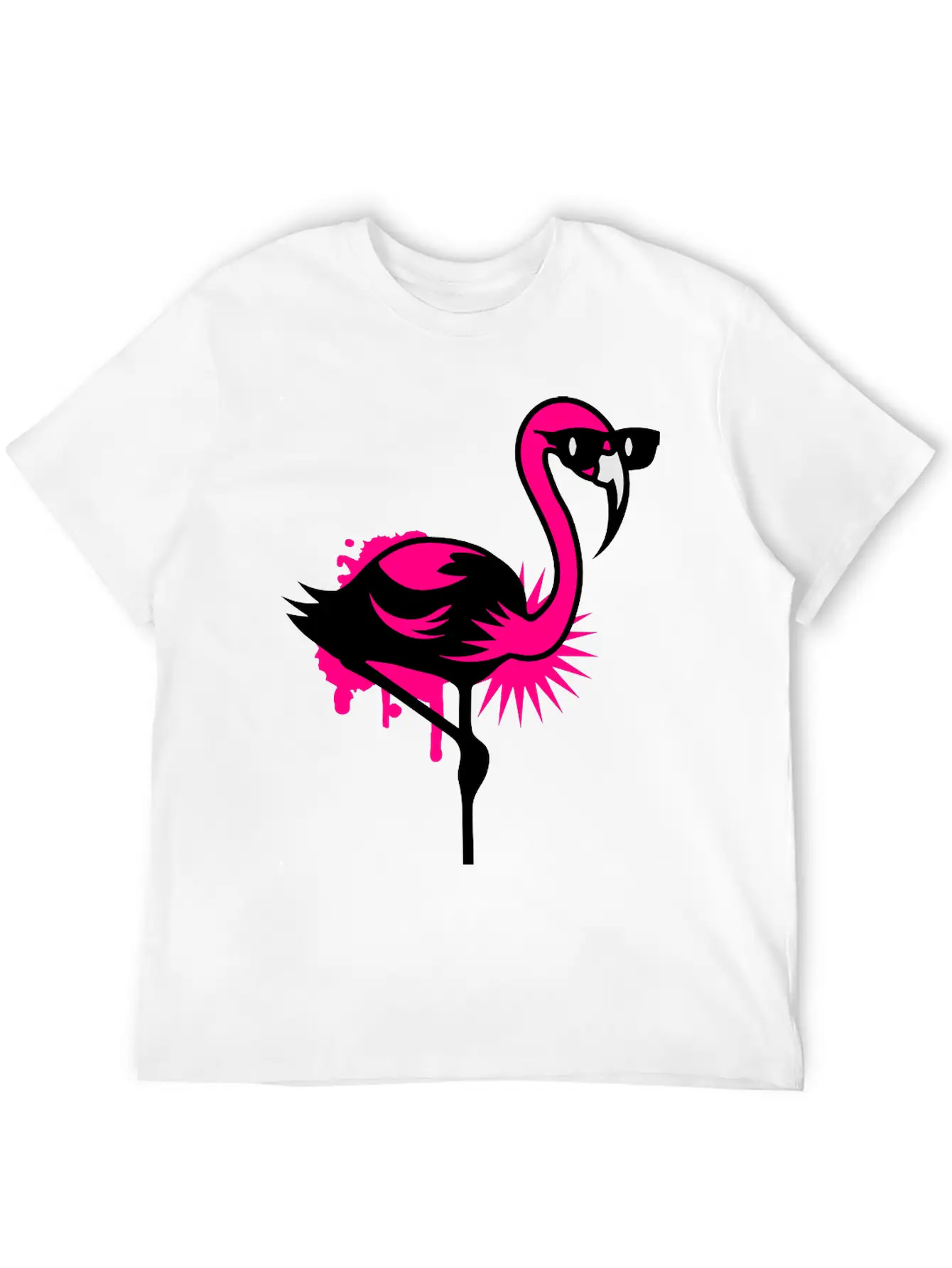 Flamingo With Sunglasses Essential Cotton Tee For Daily Outfits ¨C Unisex Style