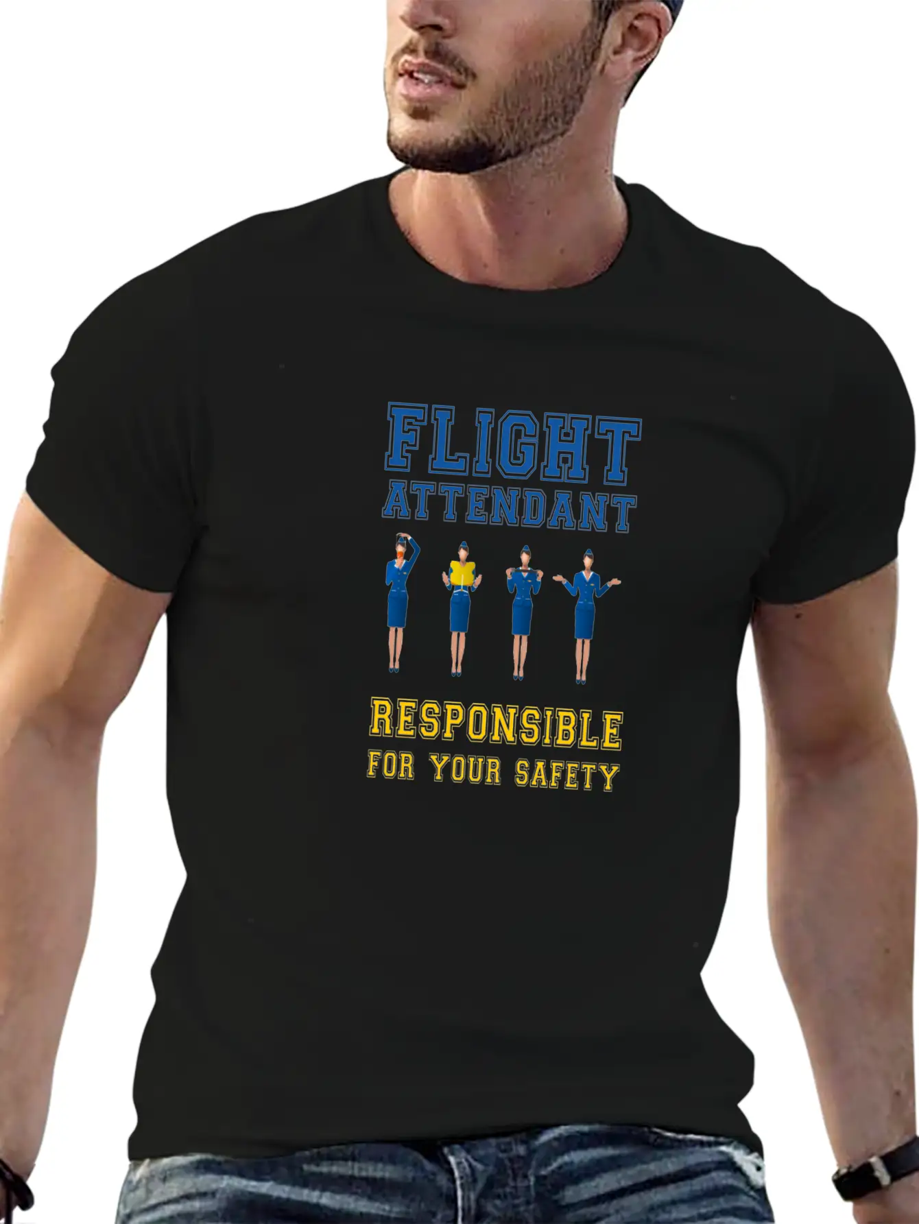 Flight Attendant - Responsible For Your Safety Essential Cotton Tee For Daily Outfits ¨C Unisex Style