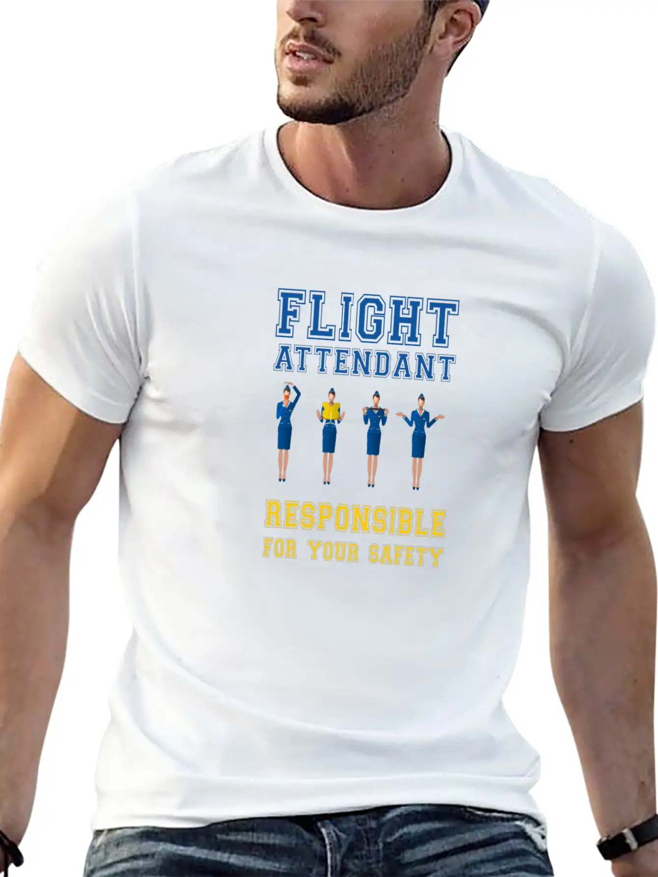 Flight Attendant - Responsible For Your Safety Essential Cotton Tee For Daily Outfits ¨C Unisex Style