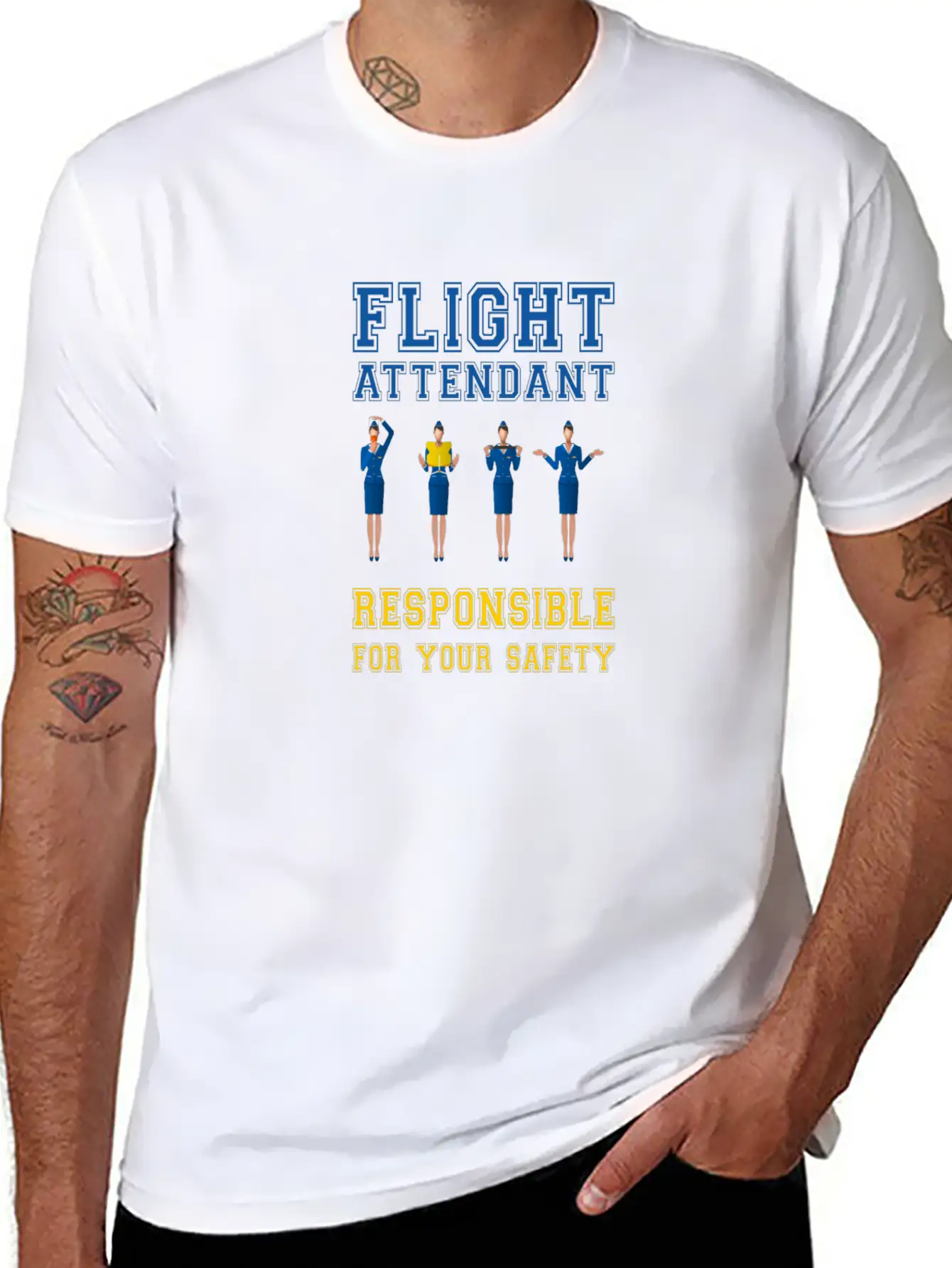 Flight Attendant - Responsible For Your Safety Essential Cotton Tee For Daily Outfits ¨C Unisex Style