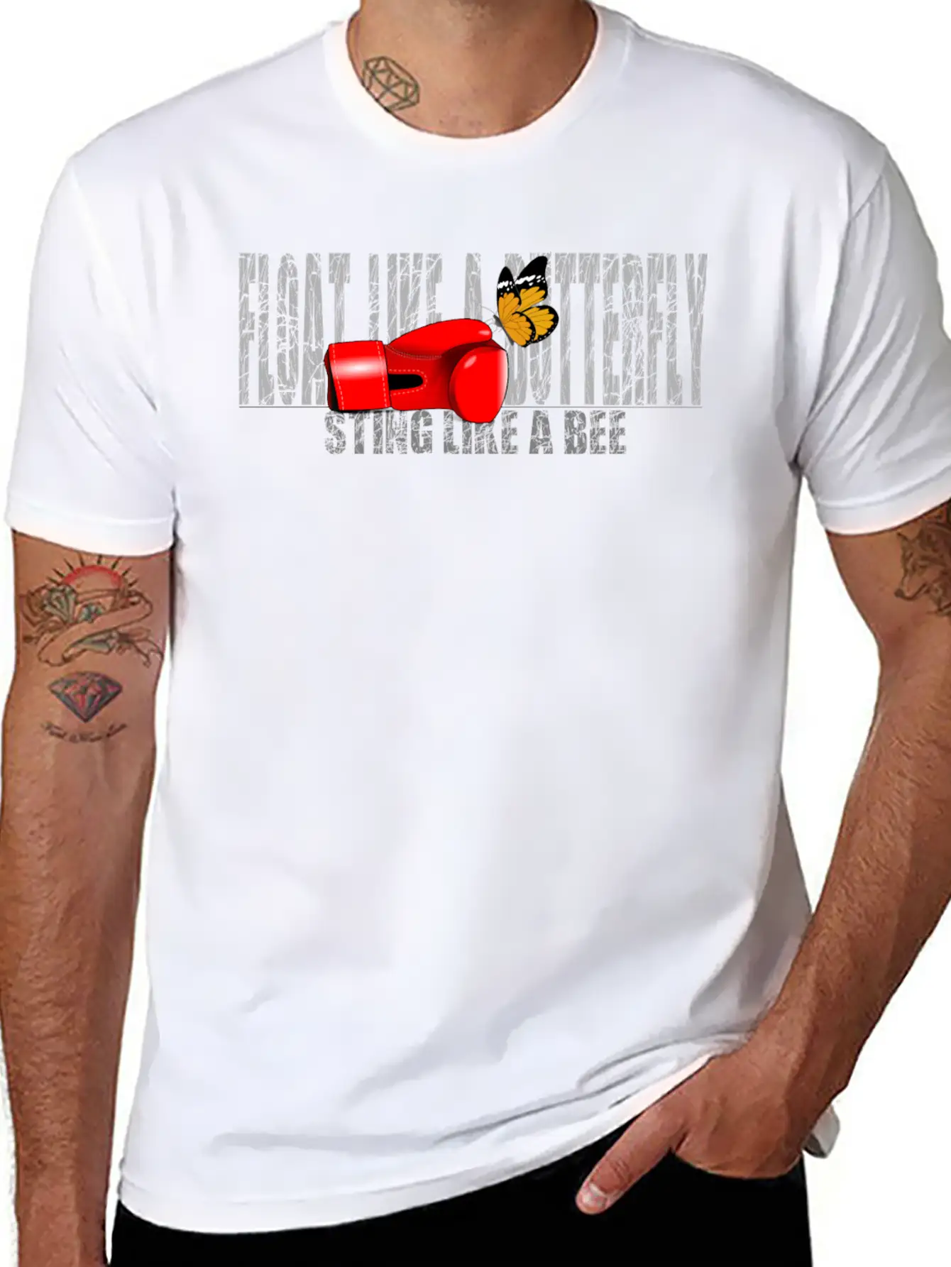 Float Like A Butterfly Basic Graphic T-Shirt ¨C Daily Comfort In Soft Cotton