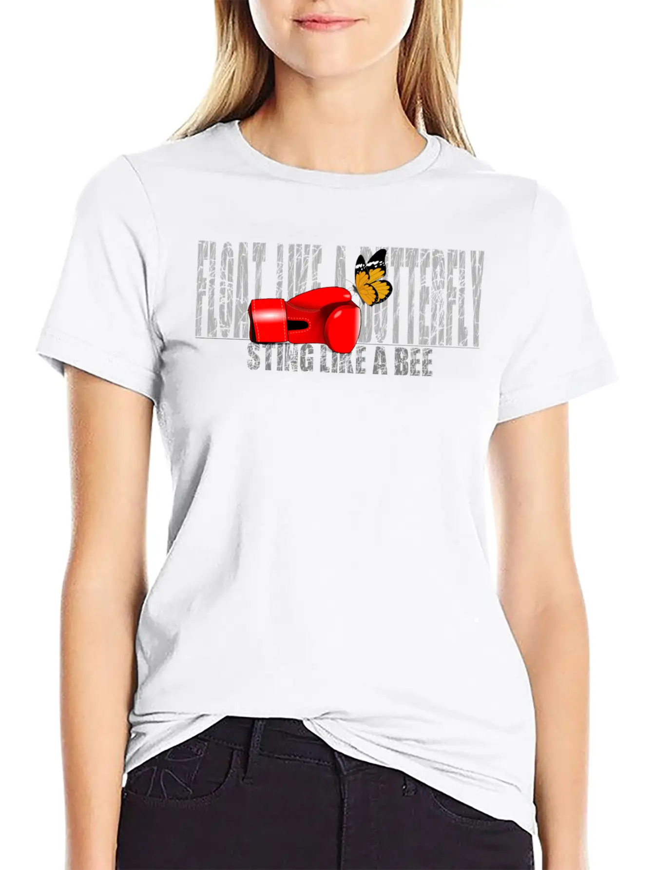 Float Like A Butterfly Basic Graphic T-Shirt ¨C Daily Comfort In Soft Cotton