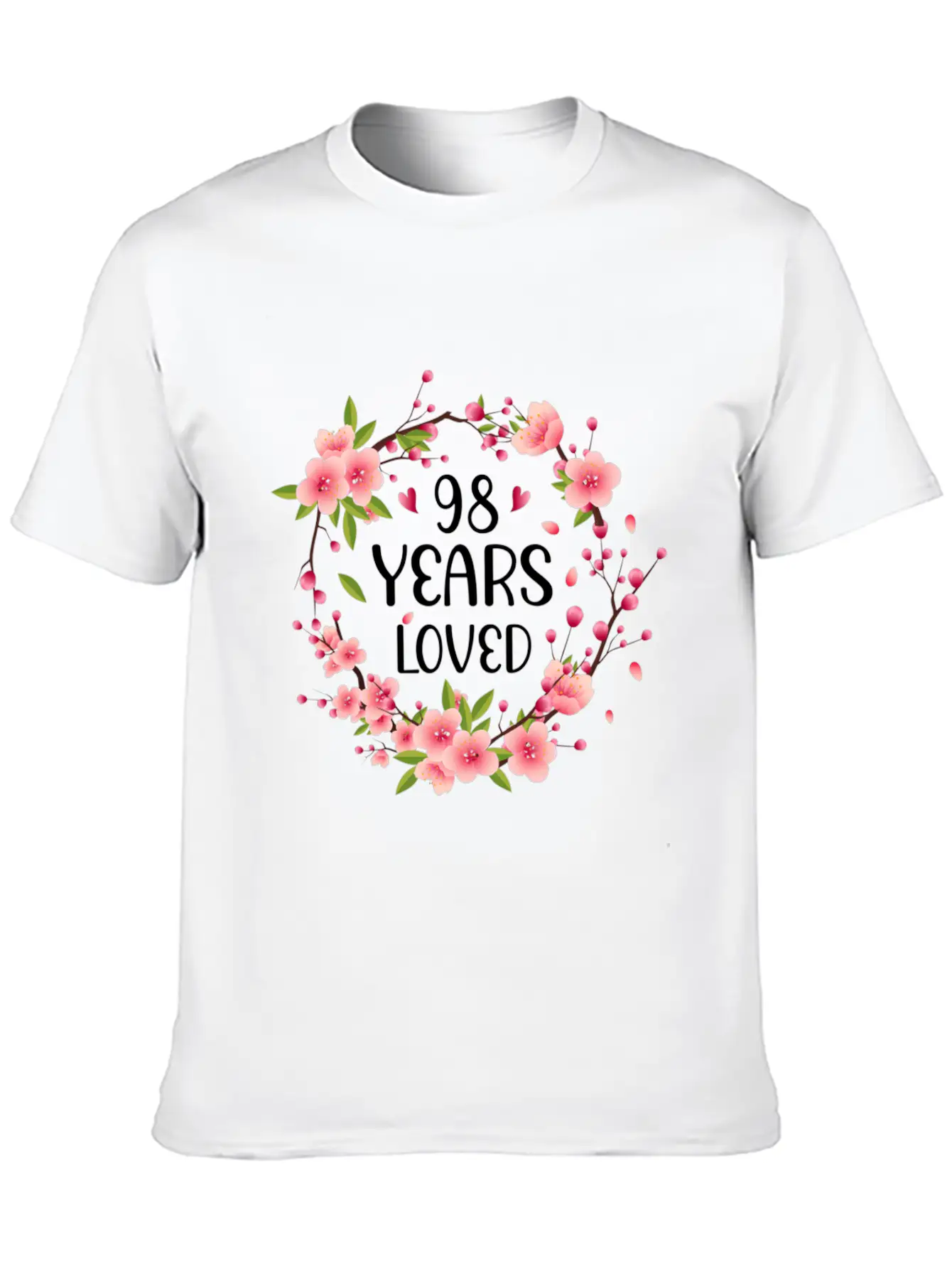 Floral 98 98Th 98 Years Loved Essential Cotton Tee For Daily Outfits ¨C Unisex Style