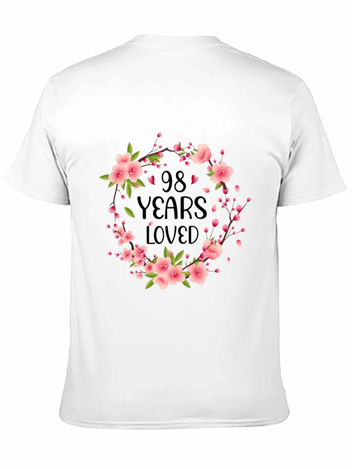 Floral 98 98Th 98 Years Loved Essential Cotton Tee For Daily Outfits ¨C Unisex Style