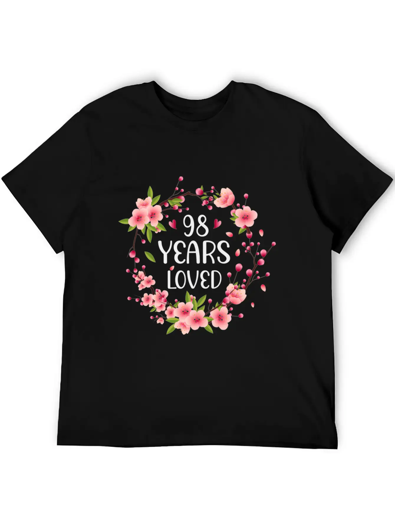 Floral 98 98Th 98 Years Loved Essential Cotton Tee For Daily Outfits ¨C Unisex Style