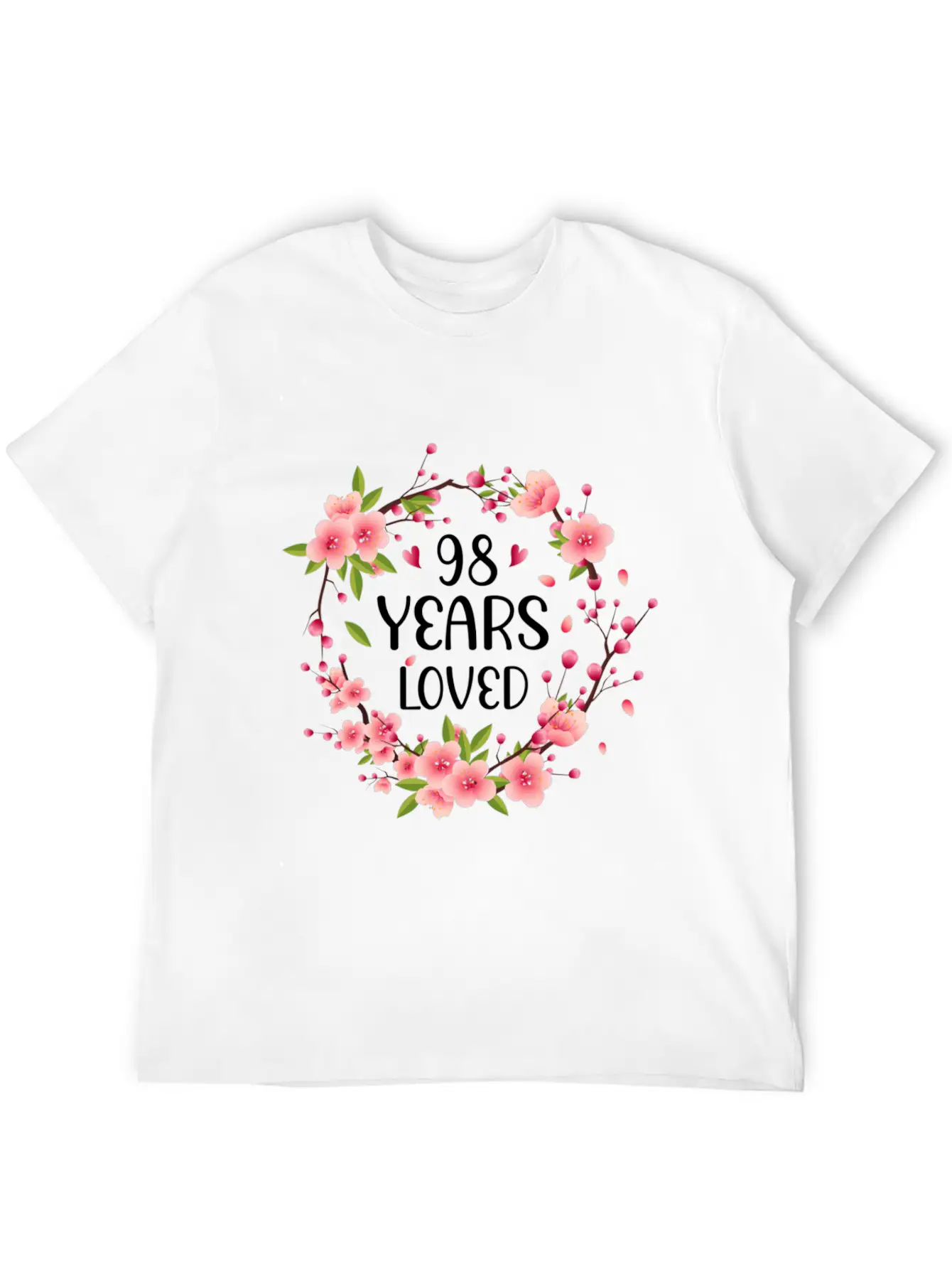 Floral 98 98Th 98 Years Loved Essential Cotton Tee For Daily Outfits ¨C Unisex Style