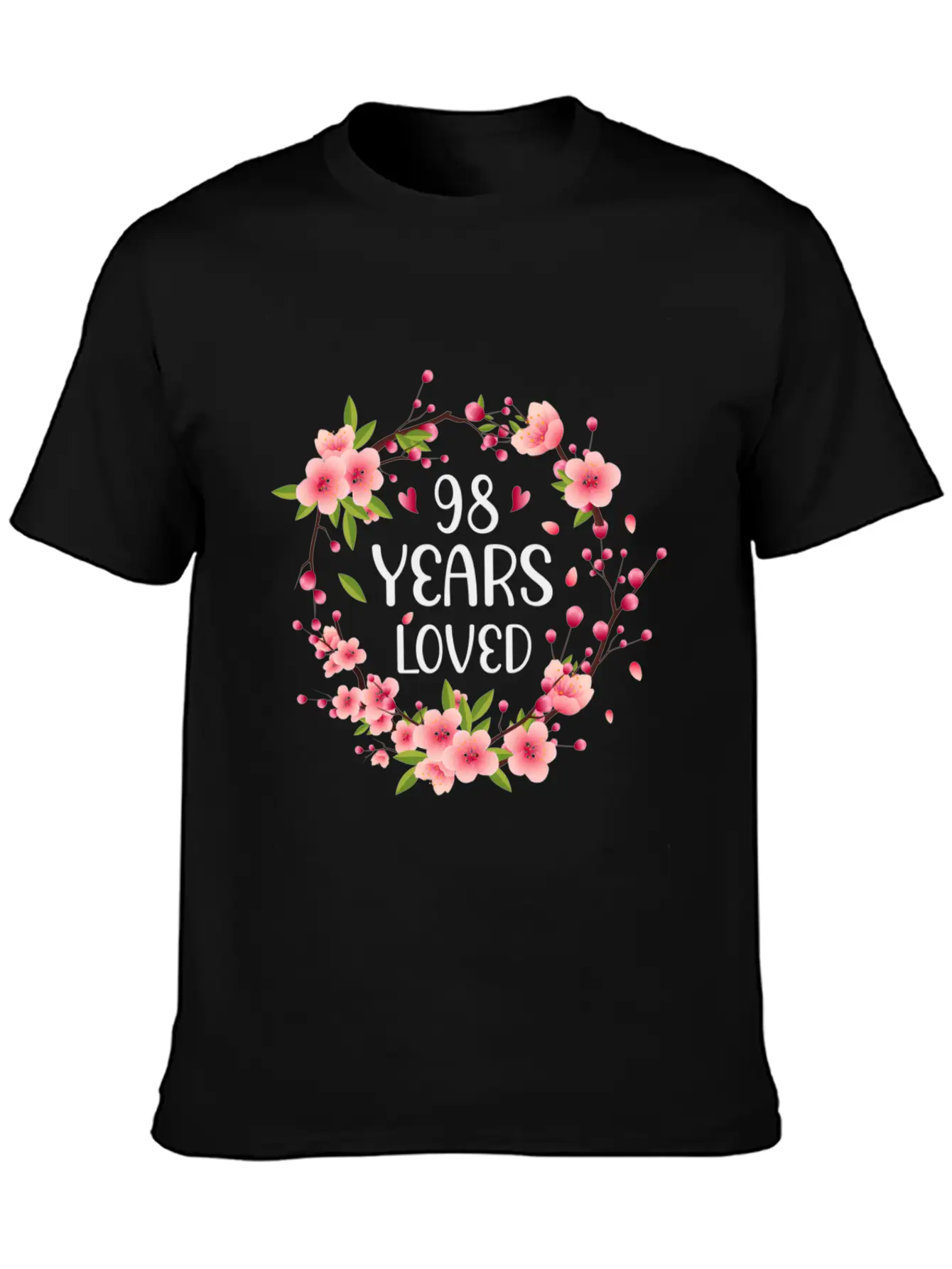 Floral 98 98Th 98 Years Loved Essential Cotton Tee For Daily Outfits ¨C Unisex Style