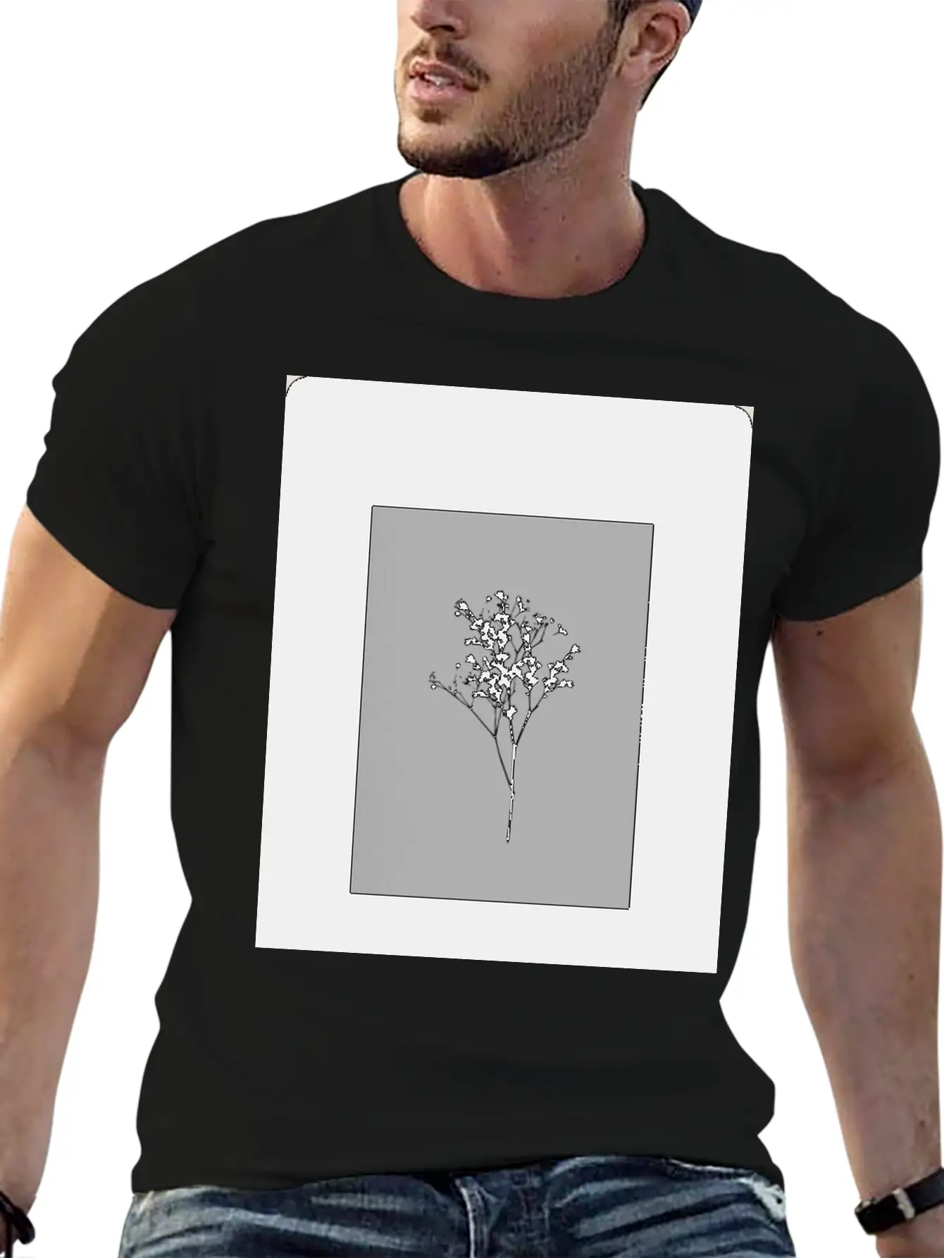 Floral Design Unisex Casual T-Shirt ¨C Clean Design For Daily Comfort