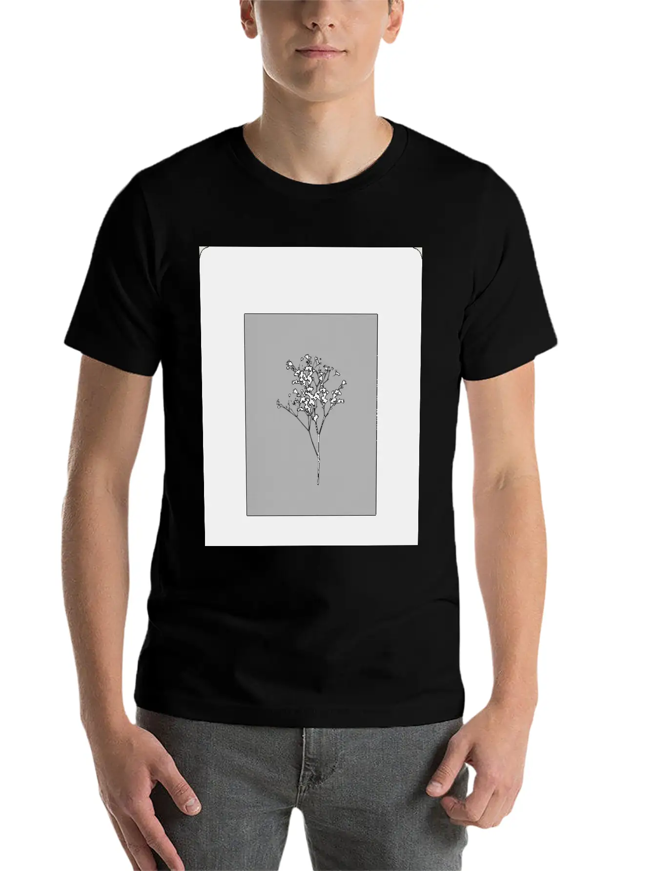 Floral Design Unisex Casual T-Shirt ¨C Clean Design For Daily Comfort
