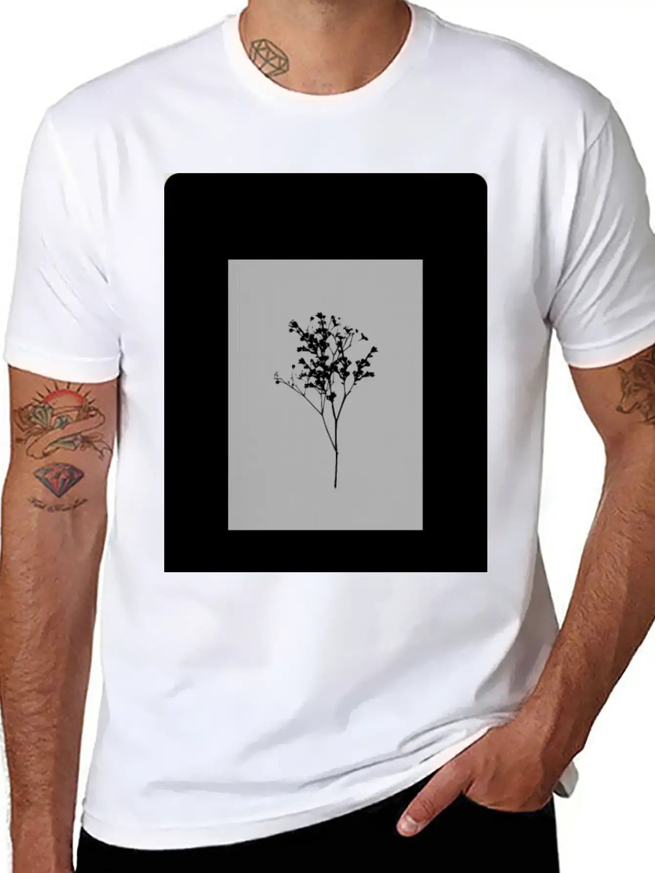 Floral Design Unisex Casual T-Shirt ¨C Clean Design For Daily Comfort