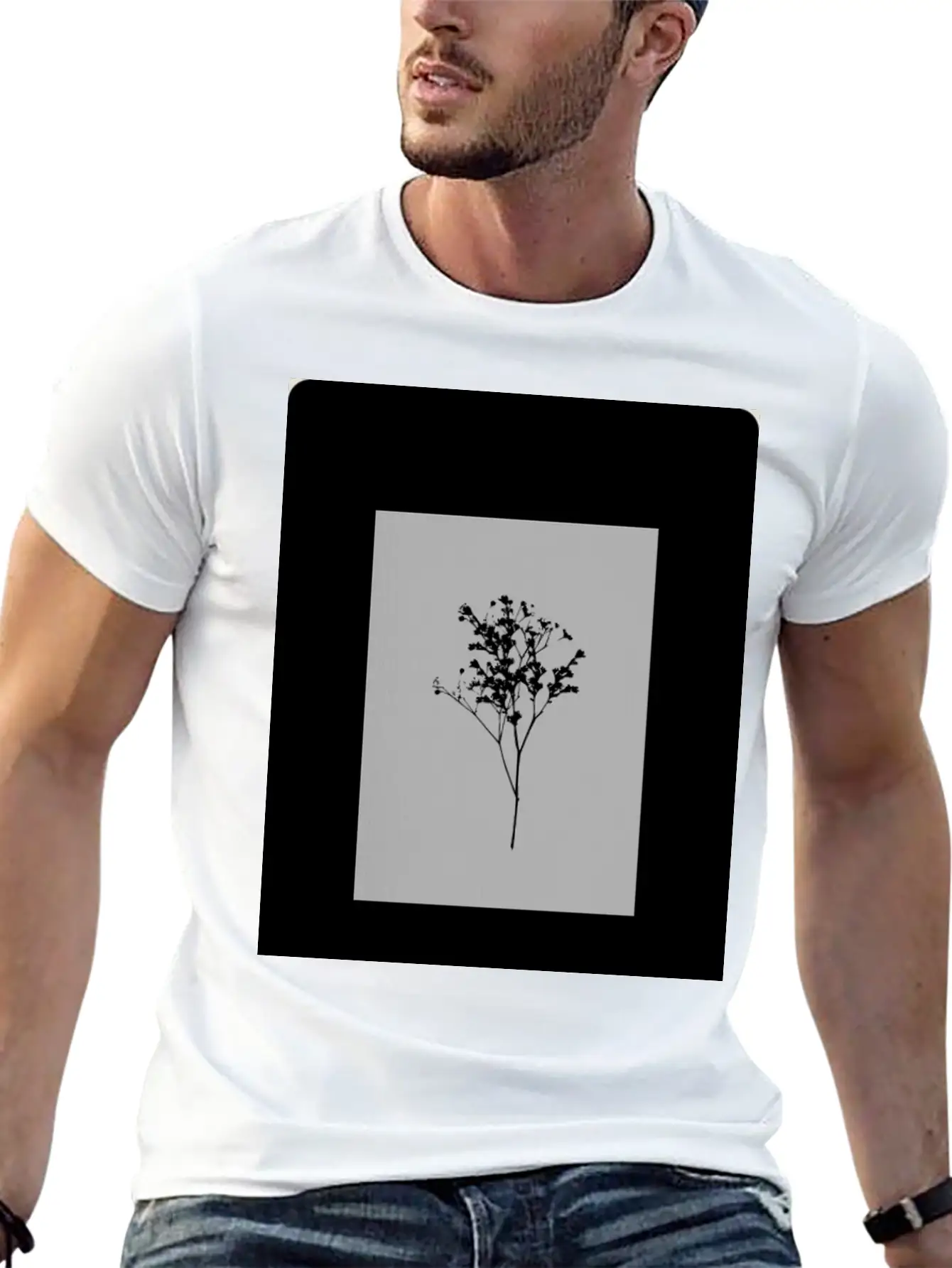 Floral Design Unisex Casual T-Shirt ¨C Clean Design For Daily Comfort