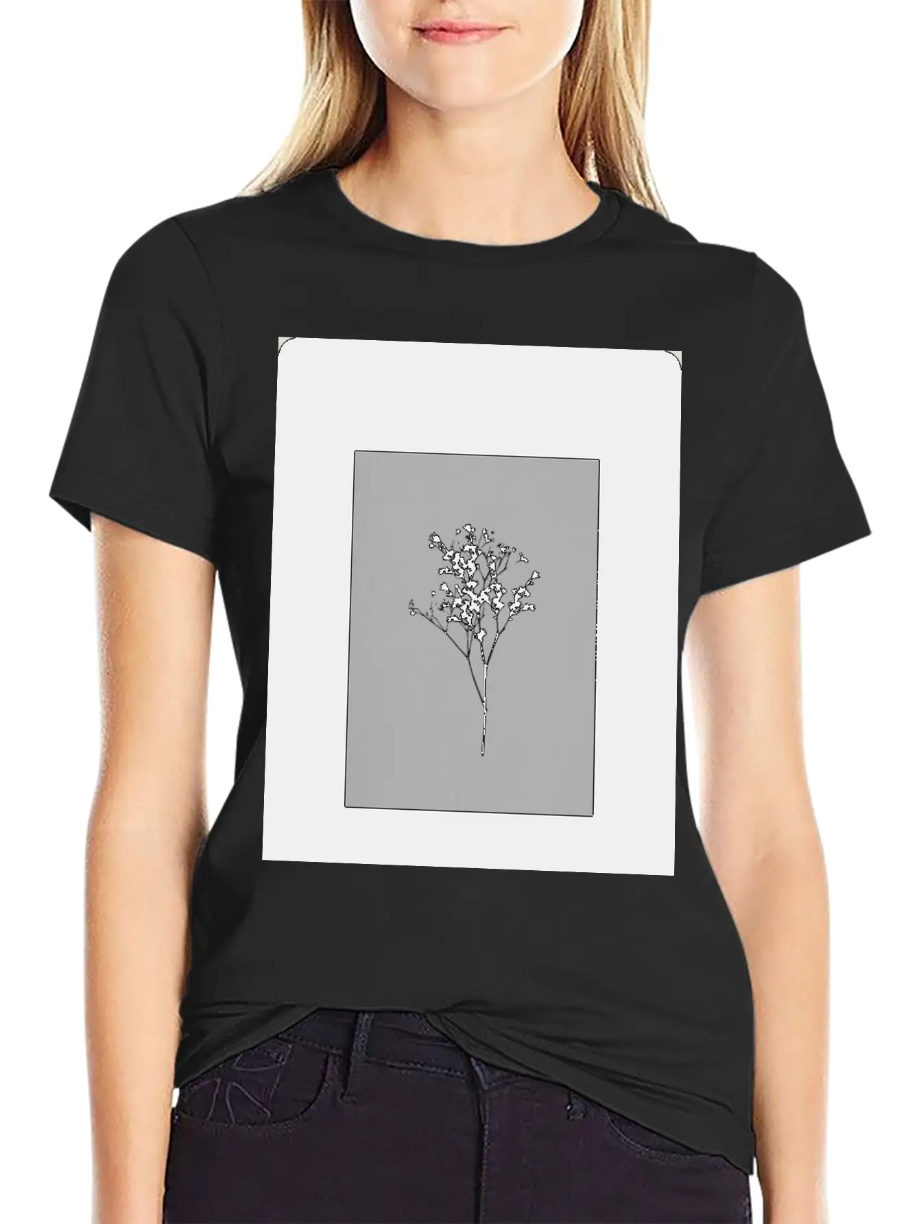 Floral Design Unisex Casual T-Shirt ¨C Clean Design For Daily Comfort