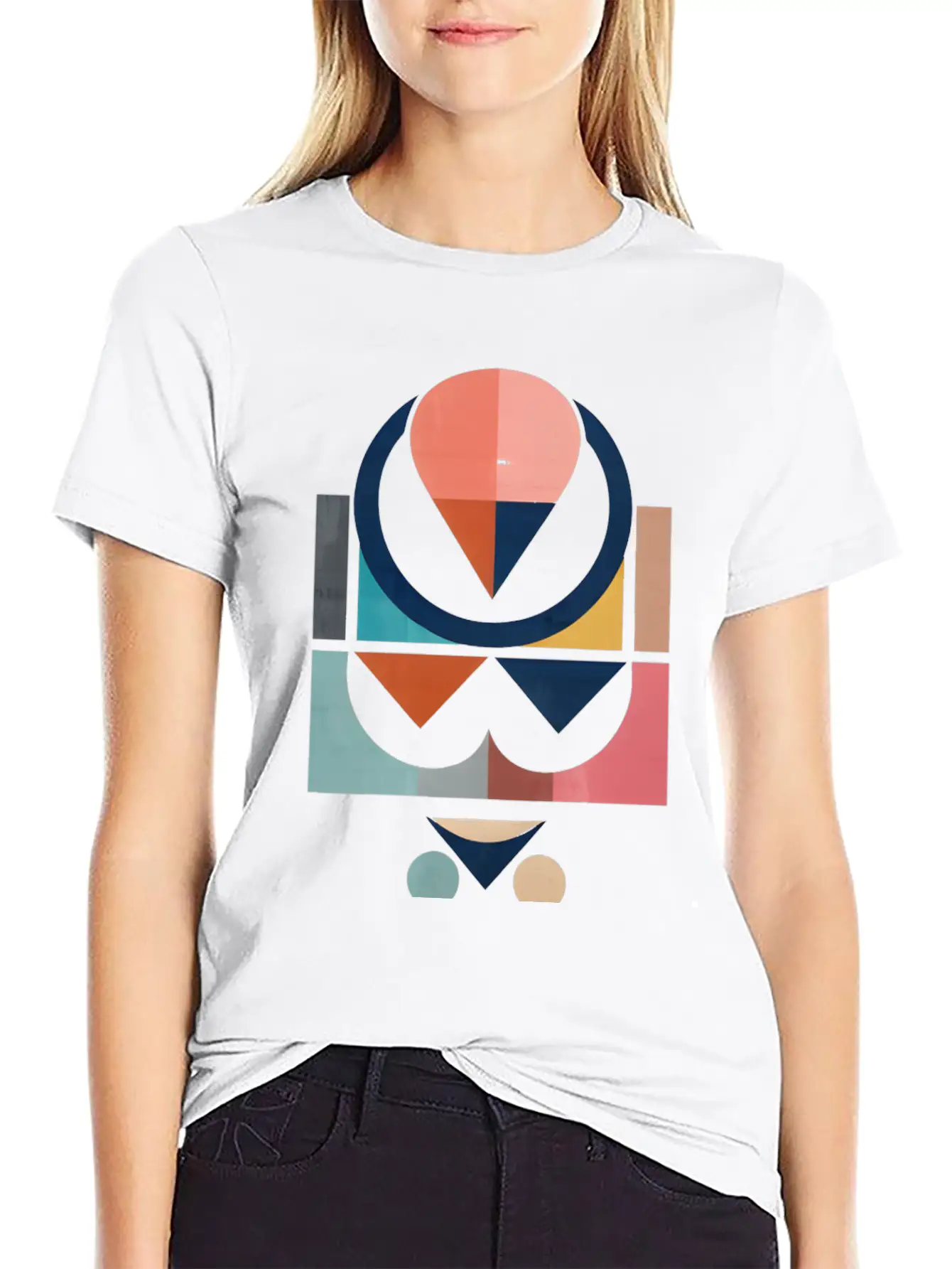 Floral Modern Geometric Mid Century Basic Graphic T-Shirt ¨C Daily Comfort In Soft Cotton
