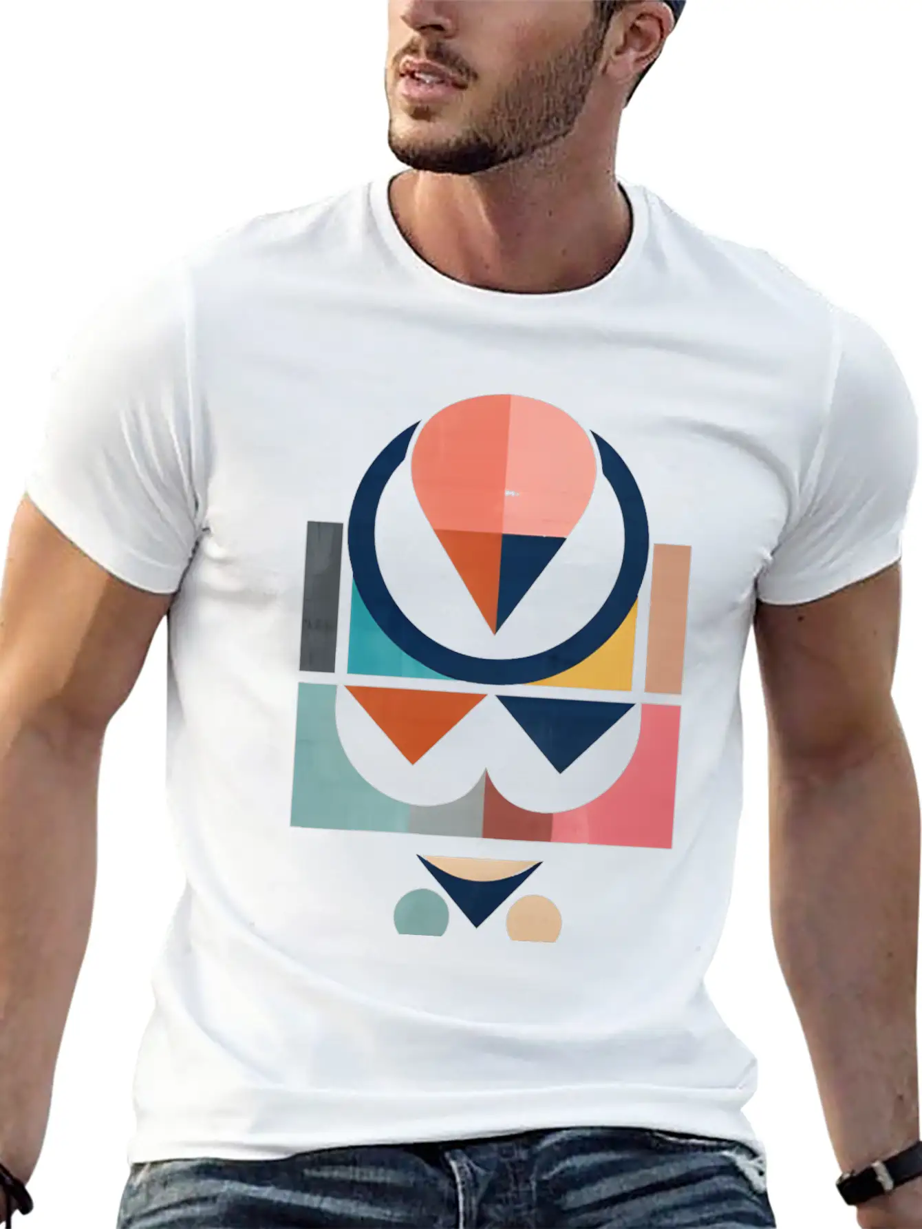 Floral Modern Geometric Mid Century Basic Graphic T-Shirt ¨C Daily Comfort In Soft Cotton