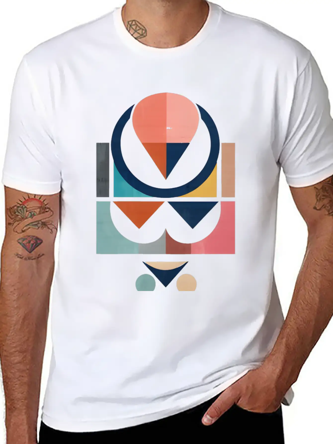 Floral Modern Geometric Mid Century Basic Graphic T-Shirt ¨C Daily Comfort In Soft Cotton