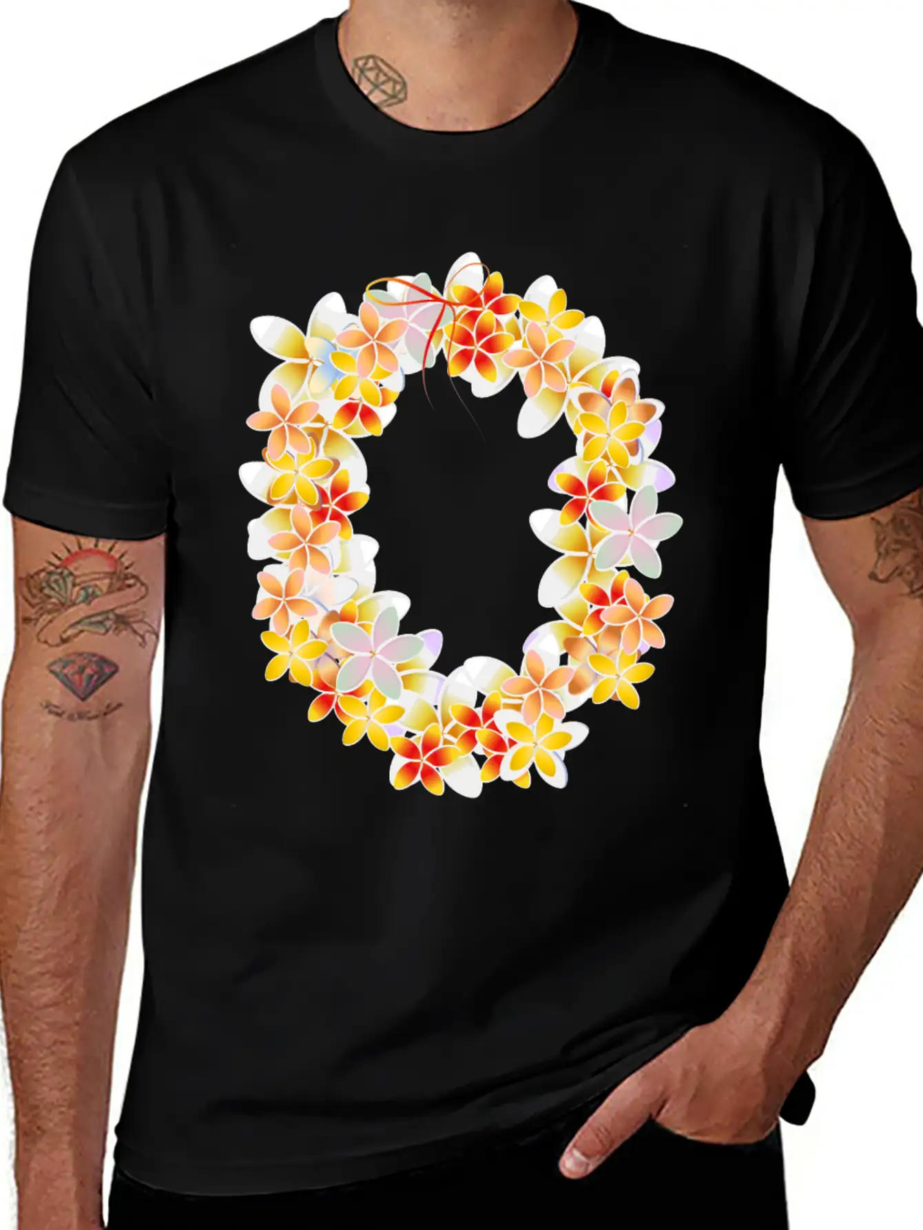 Flower Chain As A Fragrant Welcome Gift Essential Cotton Tee For Daily Outfits ¨C Unisex Style