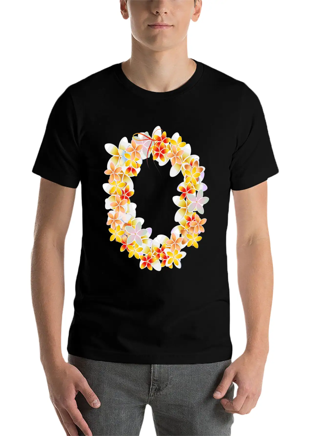 Flower Chain As A Fragrant Welcome Gift Essential Cotton Tee For Daily Outfits ¨C Unisex Style