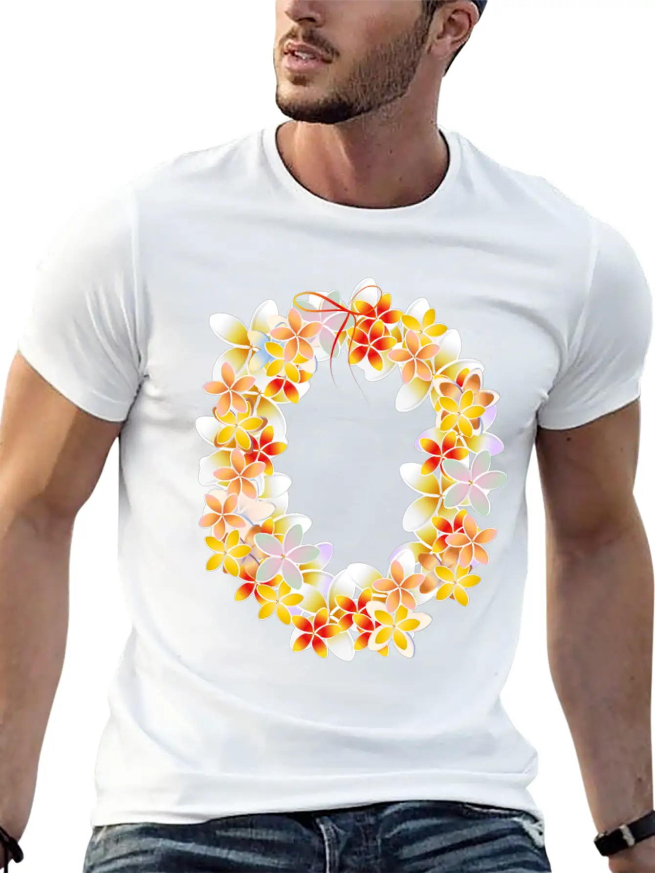 Flower Chain As A Fragrant Welcome Gift Essential Cotton Tee For Daily Outfits ¨C Unisex Style