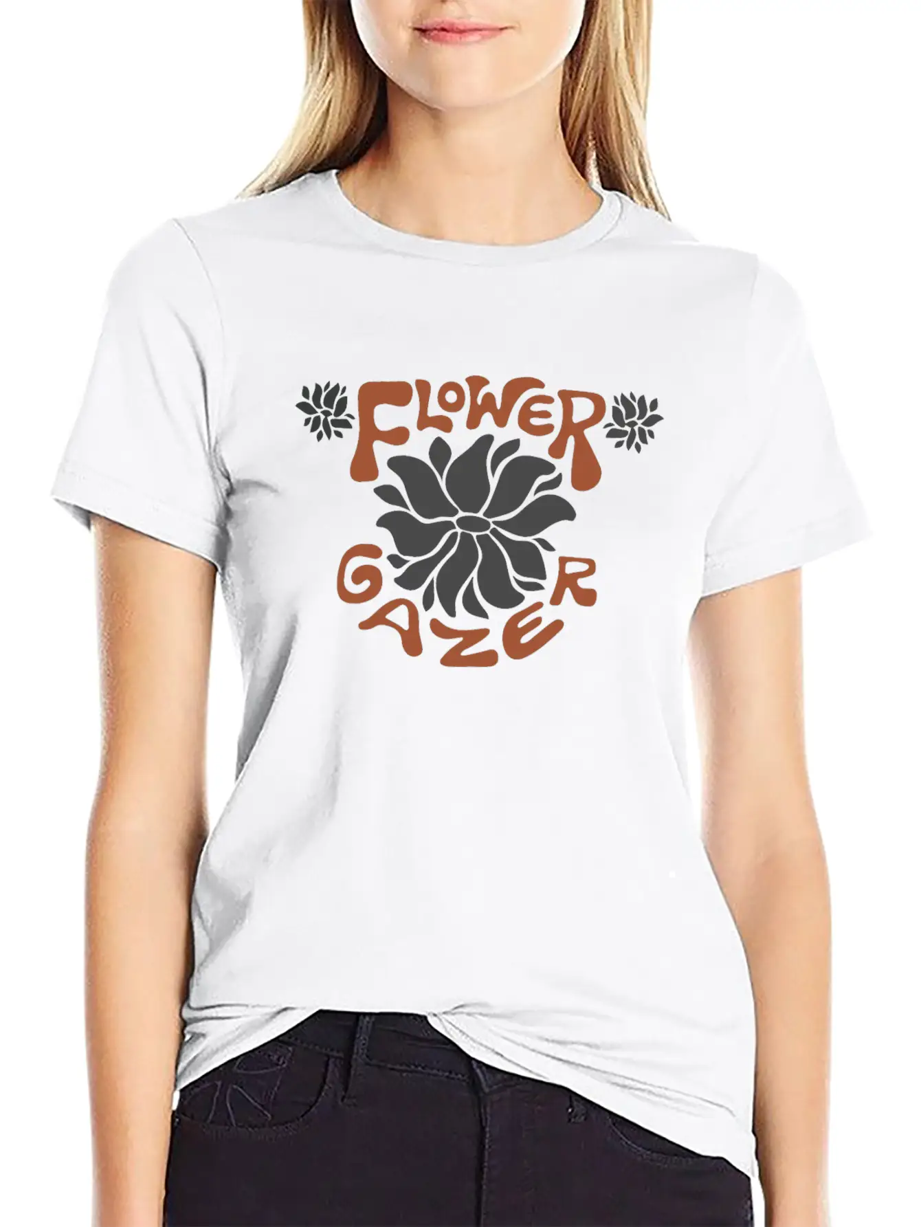 Flower Gazer Basic Graphic T-Shirt ¨C Daily Comfort In Soft Cotton