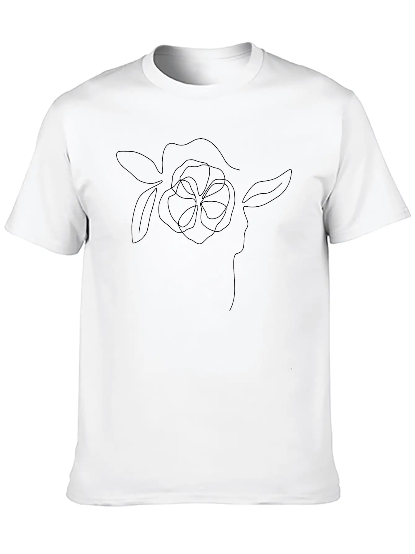 Flower Line Art Soft Cotton Short Sleeve Tee ¨C Unisex Wardrobe Staple