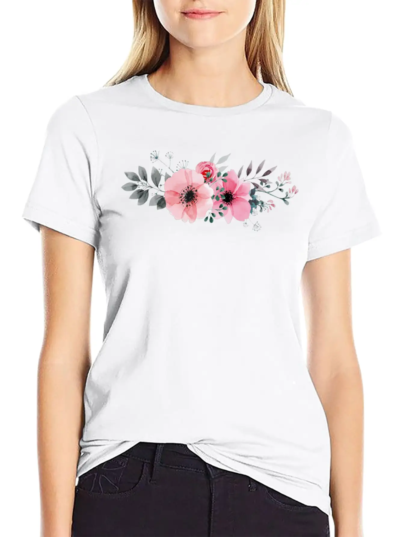 Flowers Basic Graphic T-Shirt ¨C Daily Comfort In Soft Cotton