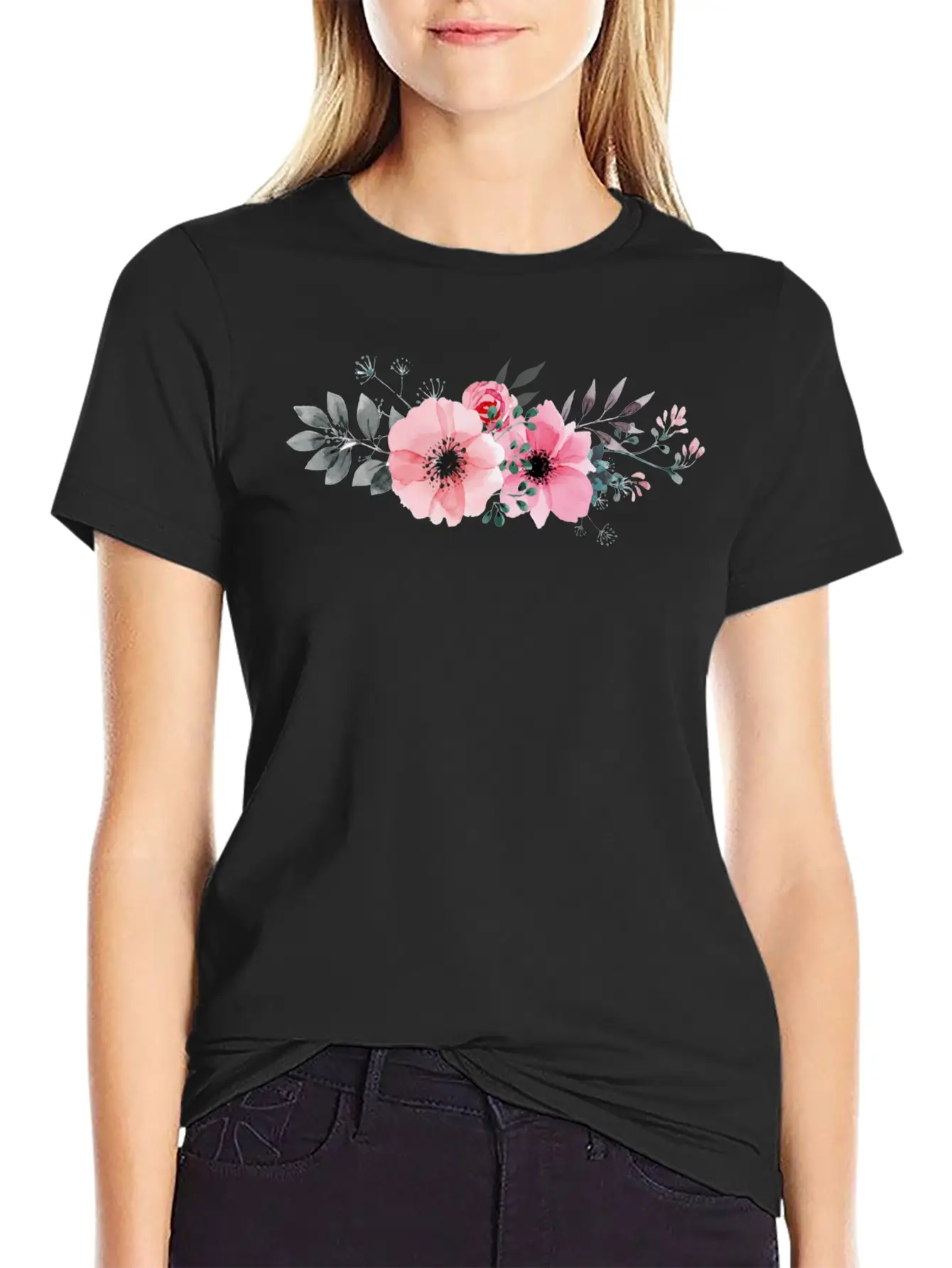 Flowers Basic Graphic T-Shirt ¨C Daily Comfort In Soft Cotton
