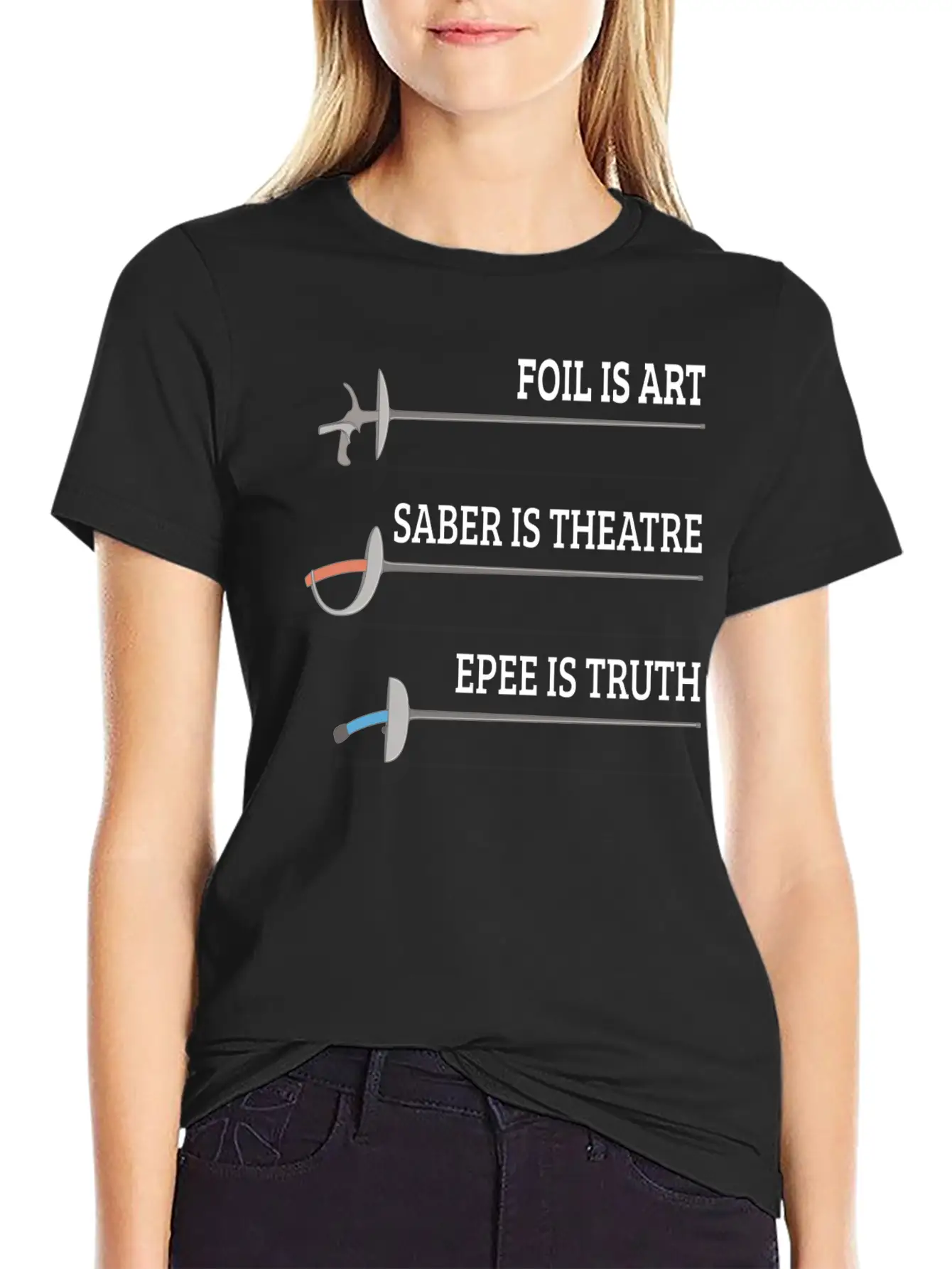 Foil Is Art Fencing Fencer Epee Fencing Essential Cotton Tee For Daily Outfits ¨C Unisex Style