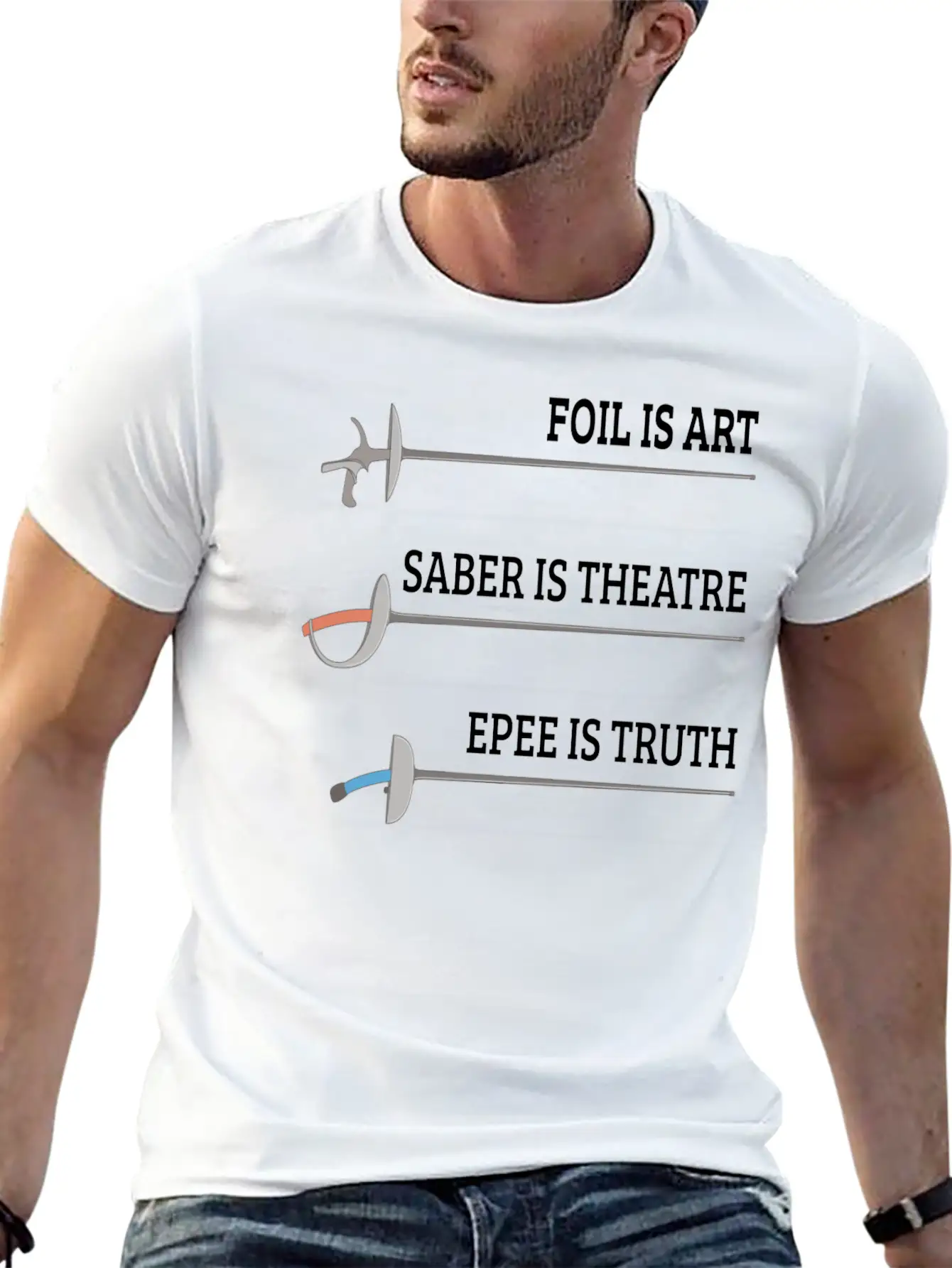 Foil Is Art Fencing Fencer Epee Fencing Essential Cotton Tee For Daily Outfits ¨C Unisex Style