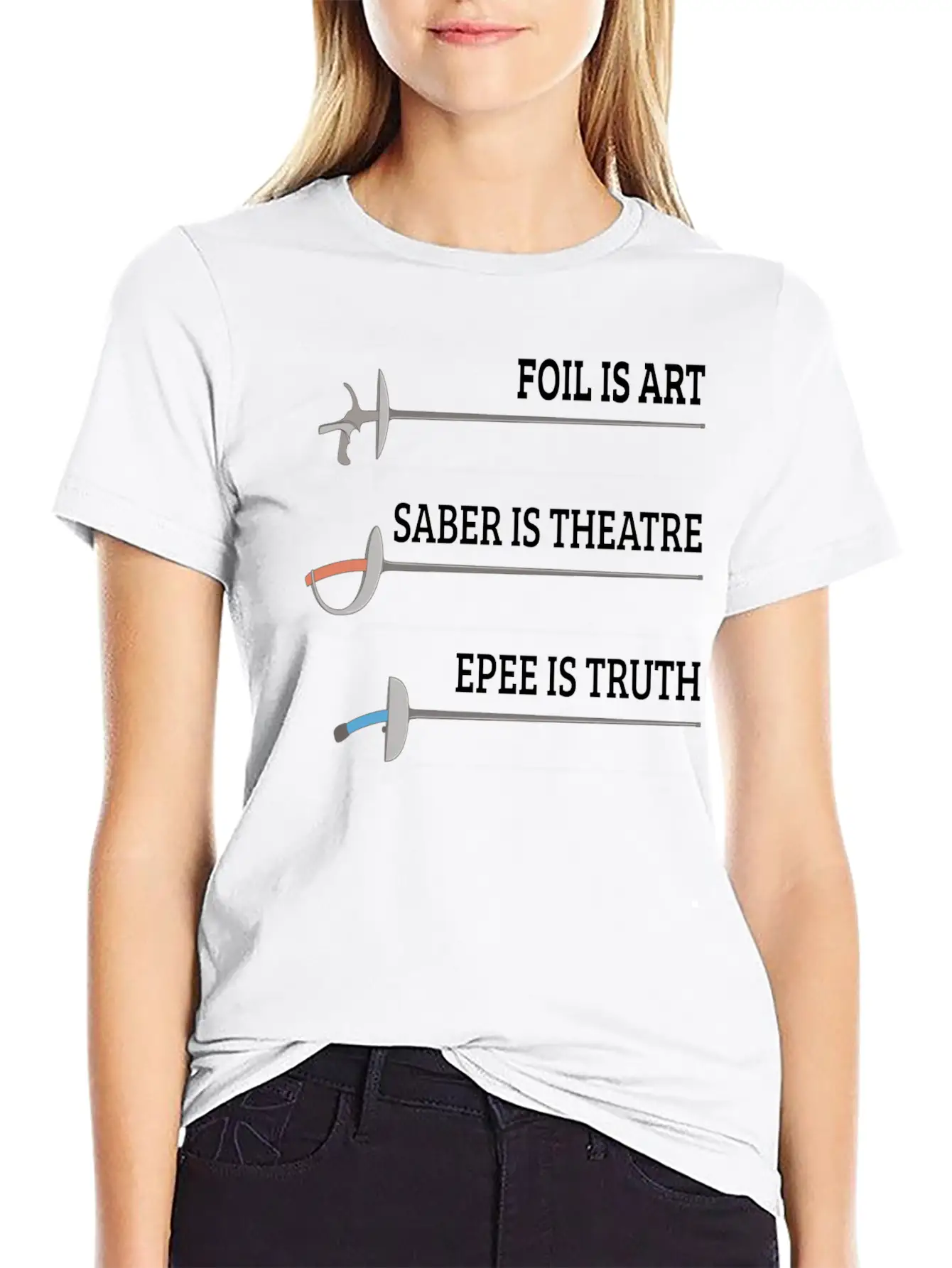 Foil Is Art Fencing Fencer Epee Fencing Essential Cotton Tee For Daily Outfits ¨C Unisex Style