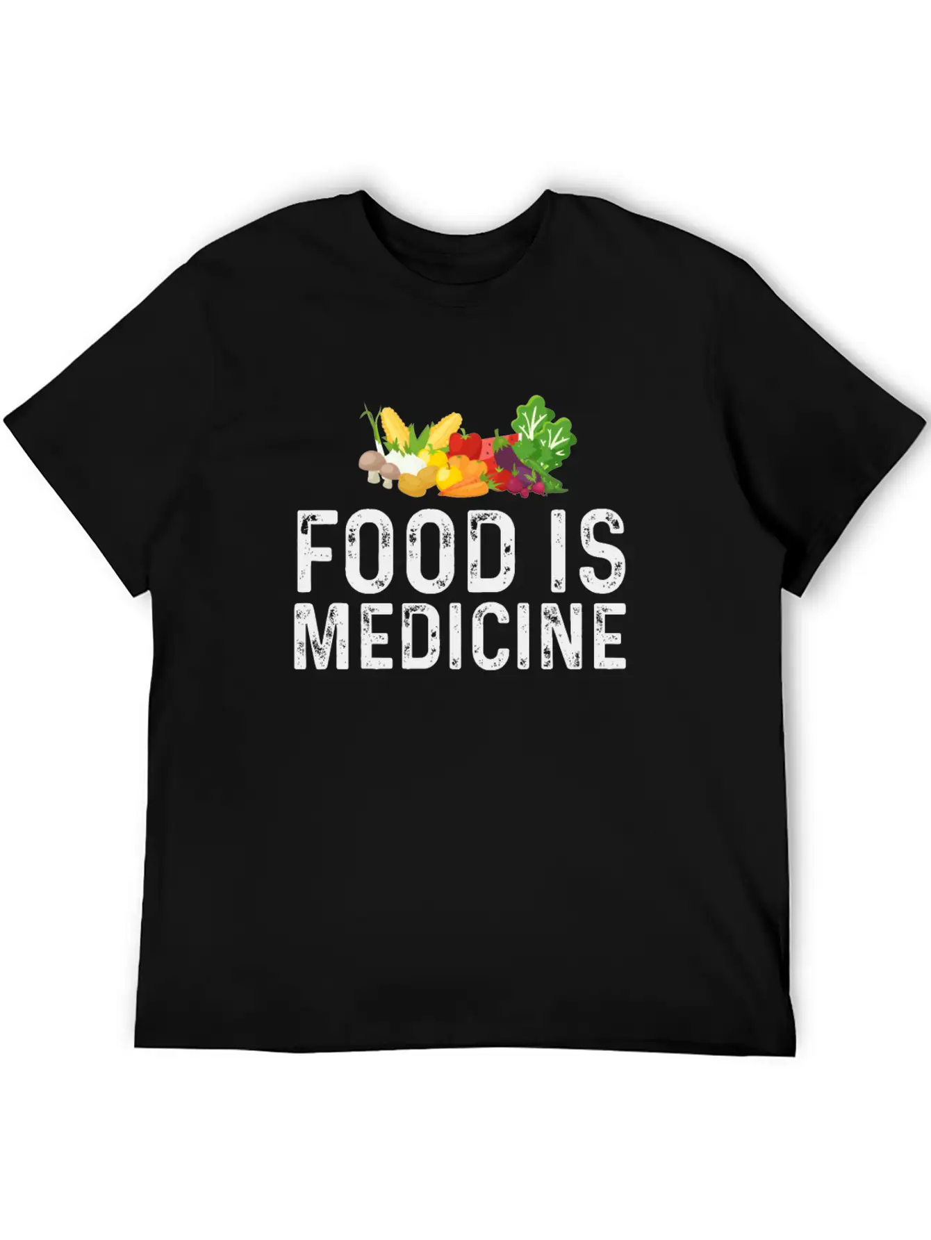 Food Is Medicine For Vegan And Vegetarian Essential Cotton Tee For Daily Outfits ¨C Unisex Style