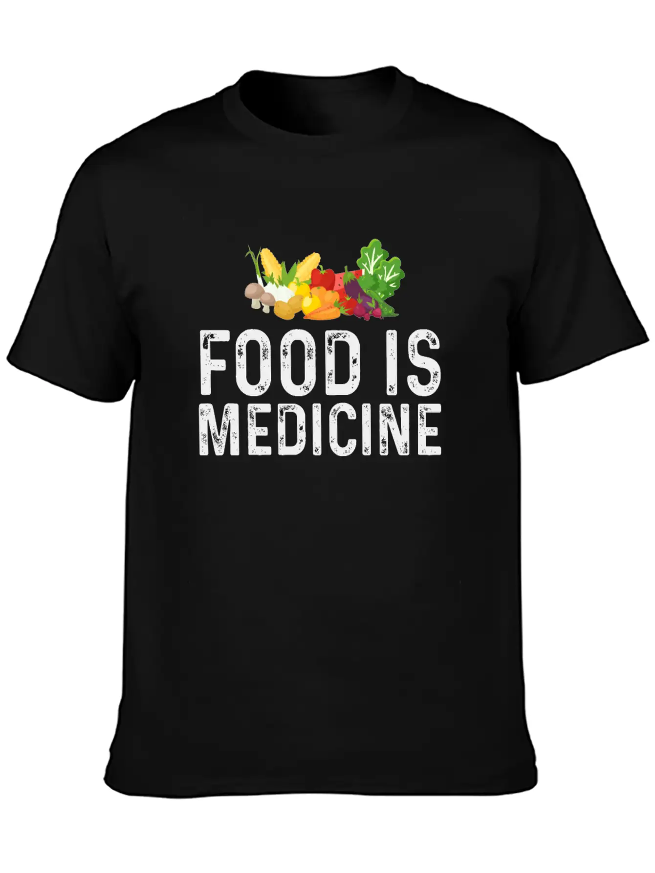 Food Is Medicine For Vegan And Vegetarian Essential Cotton Tee For Daily Outfits ¨C Unisex Style