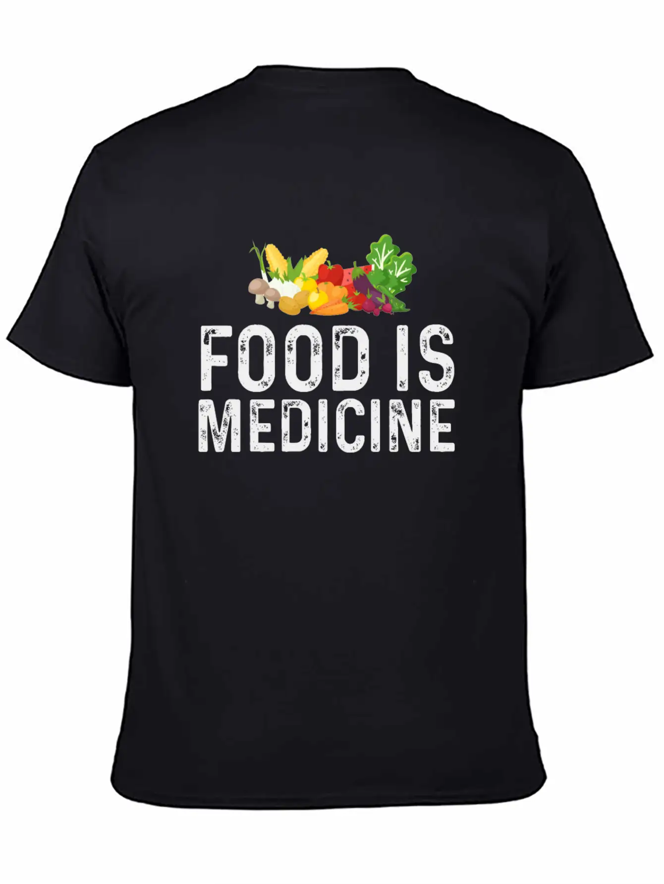 Food Is Medicine For Vegan And Vegetarian Essential Cotton Tee For Daily Outfits ¨C Unisex Style