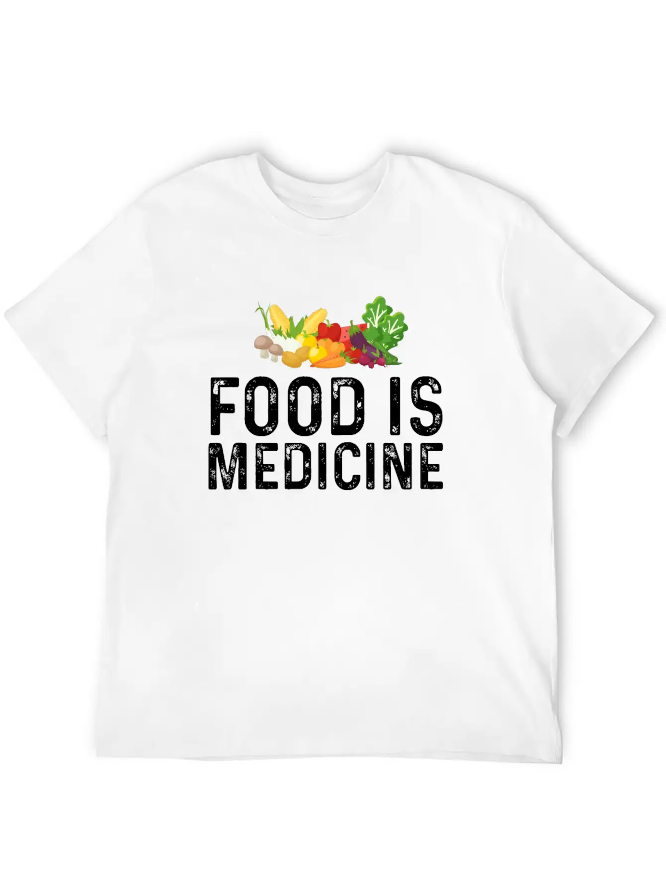 Food Is Medicine For Vegan And Vegetarian Essential Cotton Tee For Daily Outfits ¨C Unisex Style