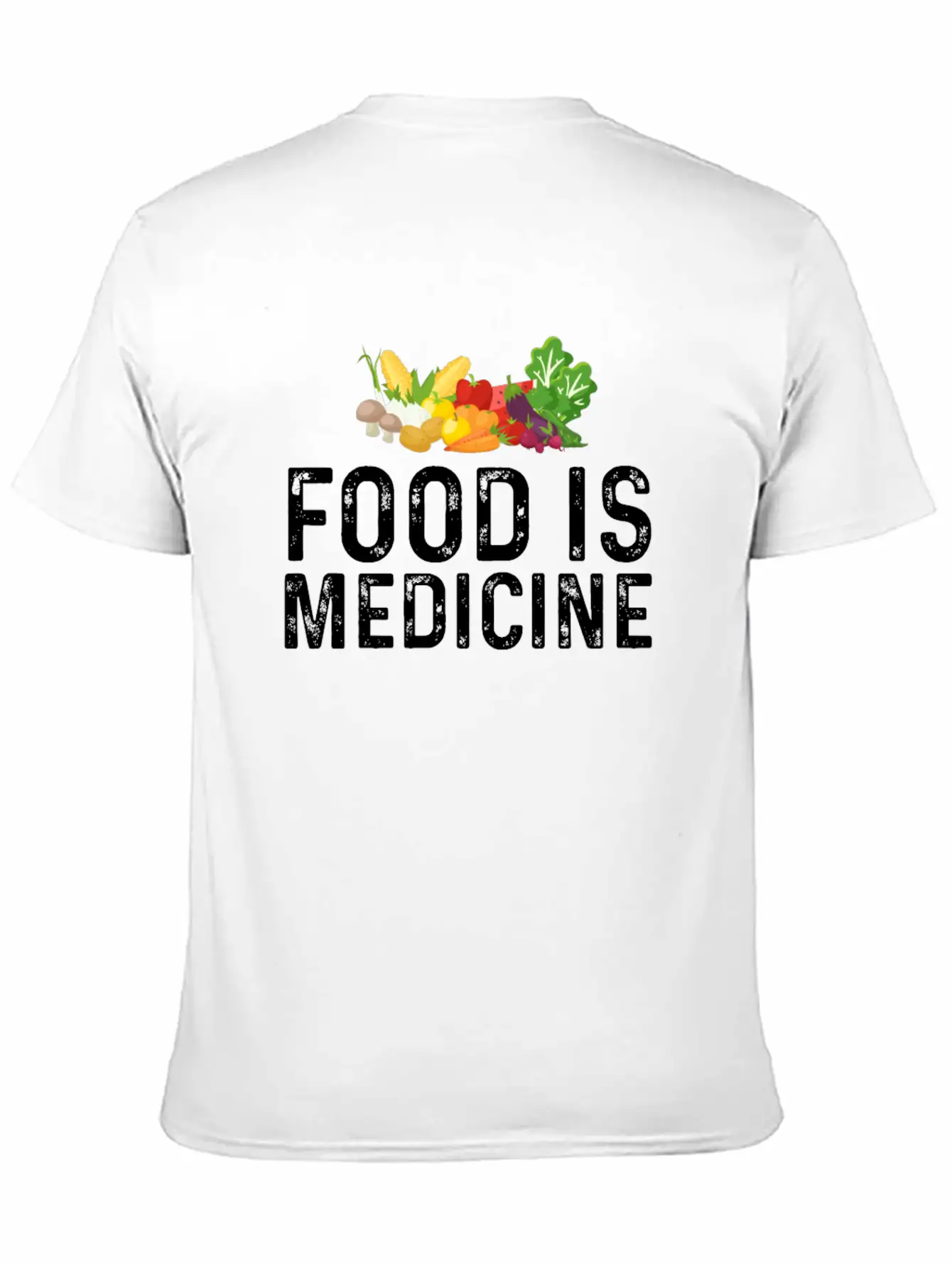 Food Is Medicine For Vegan And Vegetarian Essential Cotton Tee For Daily Outfits ¨C Unisex Style