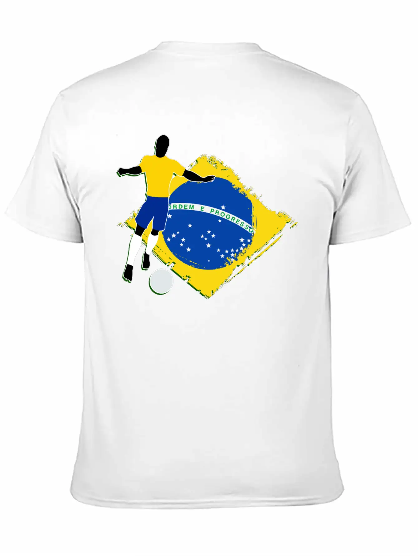 Footballer And Brazilian Flag Unisex Casual T-Shirt ¨C Clean Design For Daily Comfort