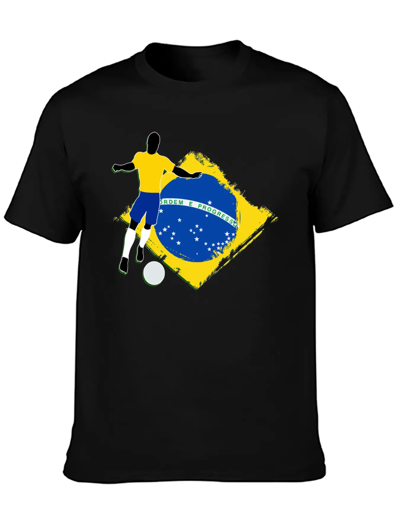 Footballer And Brazilian Flag Unisex Casual T-Shirt ¨C Clean Design For Daily Comfort