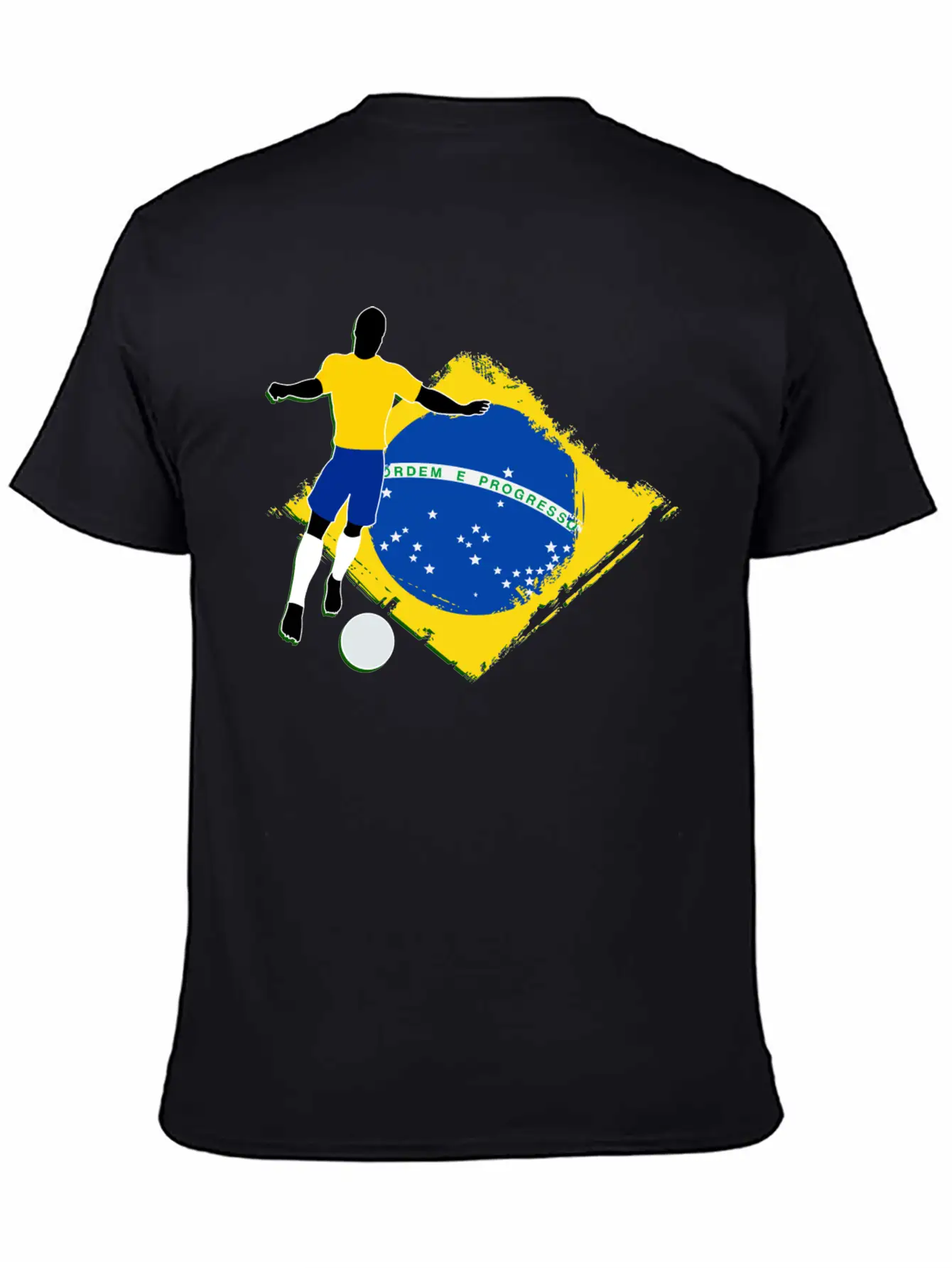 Footballer And Brazilian Flag Unisex Casual T-Shirt ¨C Clean Design For Daily Comfort