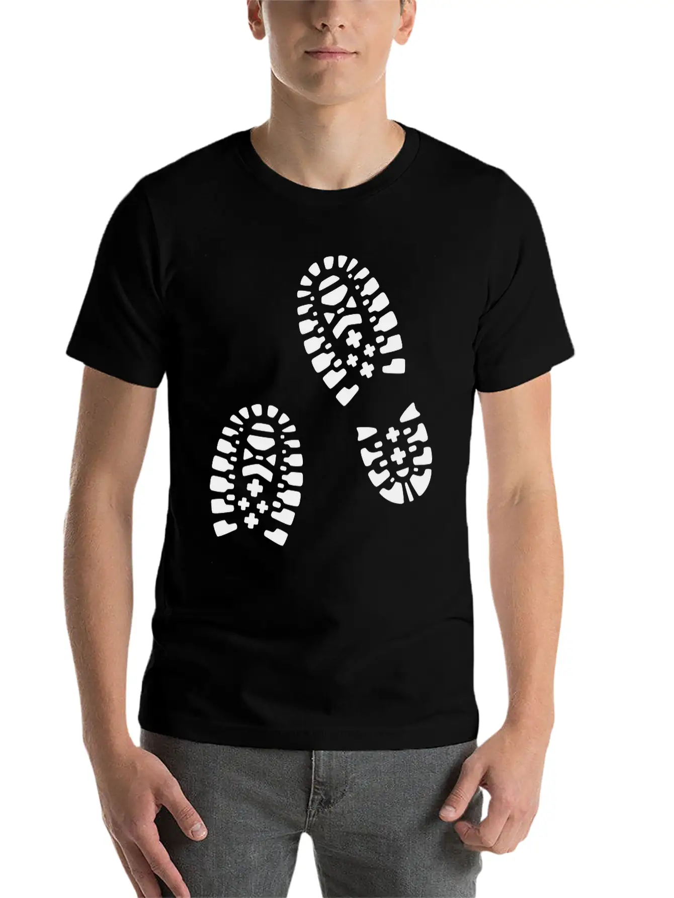 For Lovers Of Hiking: Hiking Boots, Footprints. Essential Cotton Tee For Daily Outfits ¨C Unisex Style