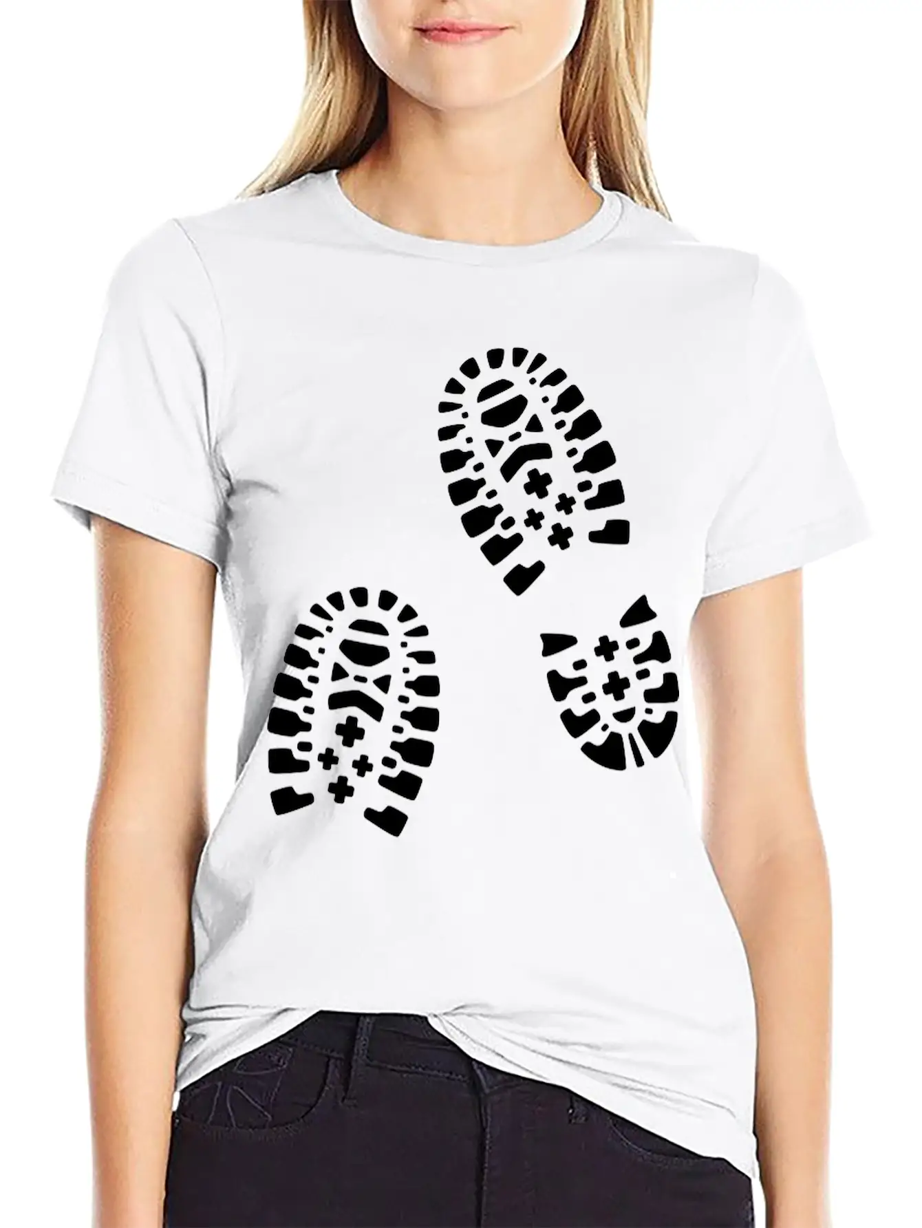 For Lovers Of Hiking: Hiking Boots, Footprints. Essential Cotton Tee For Daily Outfits ¨C Unisex Style
