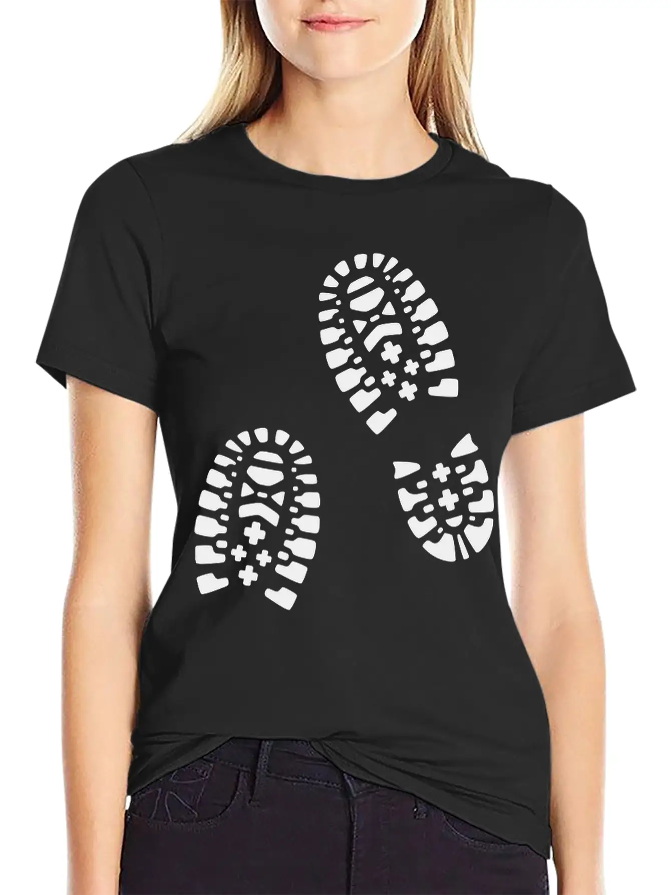 For Lovers Of Hiking: Hiking Boots, Footprints. Essential Cotton Tee For Daily Outfits ¨C Unisex Style
