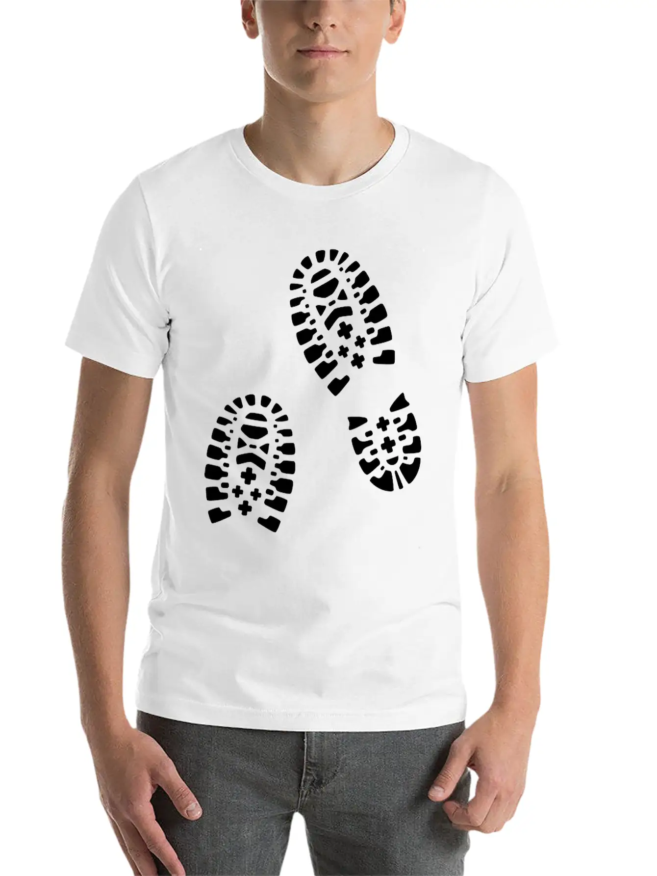 For Lovers Of Hiking: Hiking Boots, Footprints. Essential Cotton Tee For Daily Outfits ¨C Unisex Style