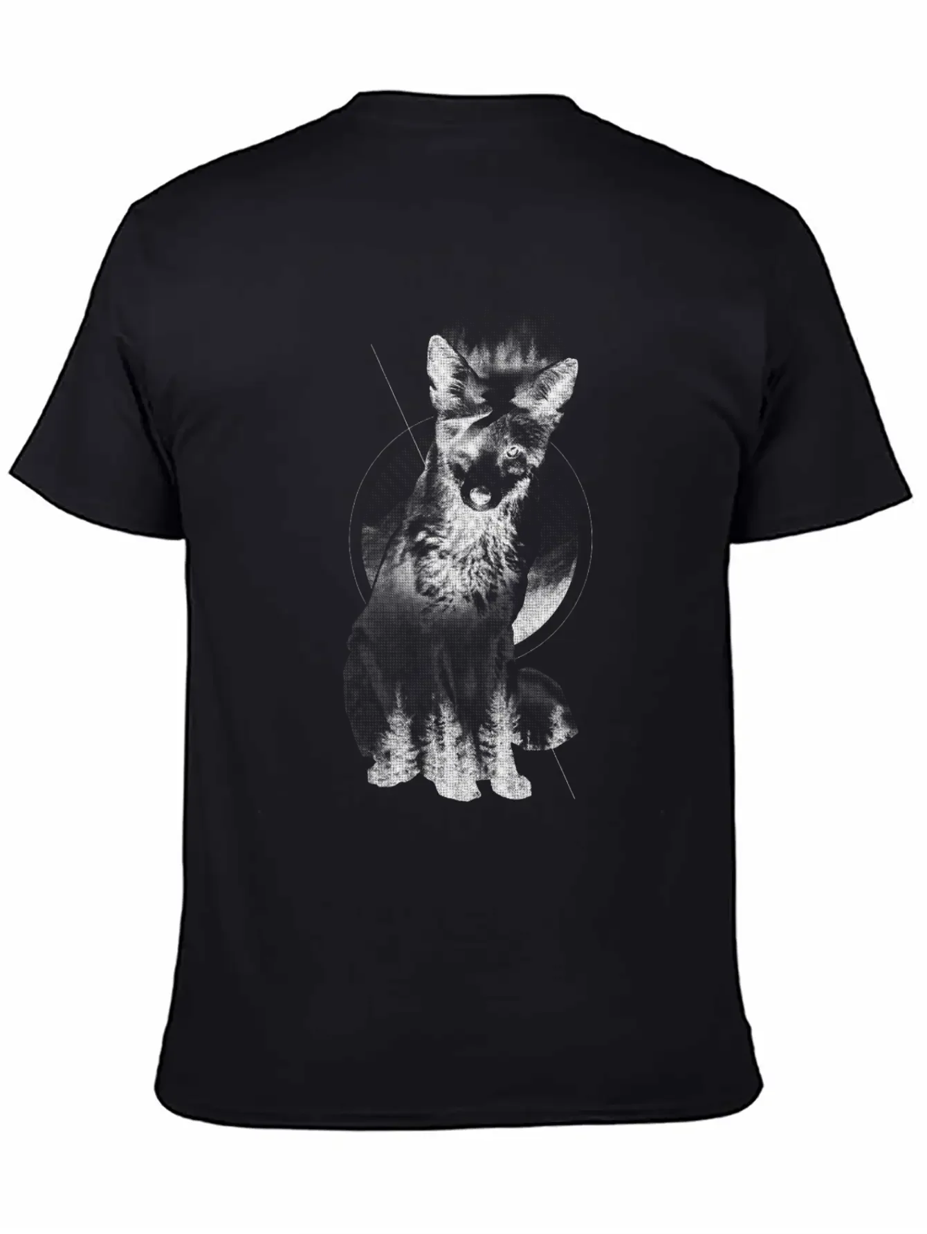 Fox Doubled Exposure, Surreal Wildlife Animal Basic Graphic T-Shirt ¨C Daily Comfort In Soft Cotton