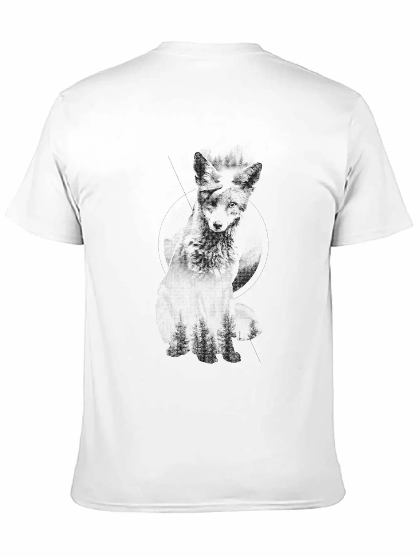 Fox Doubled Exposure, Surreal Wildlife Animal Basic Graphic T-Shirt ¨C Daily Comfort In Soft Cotton