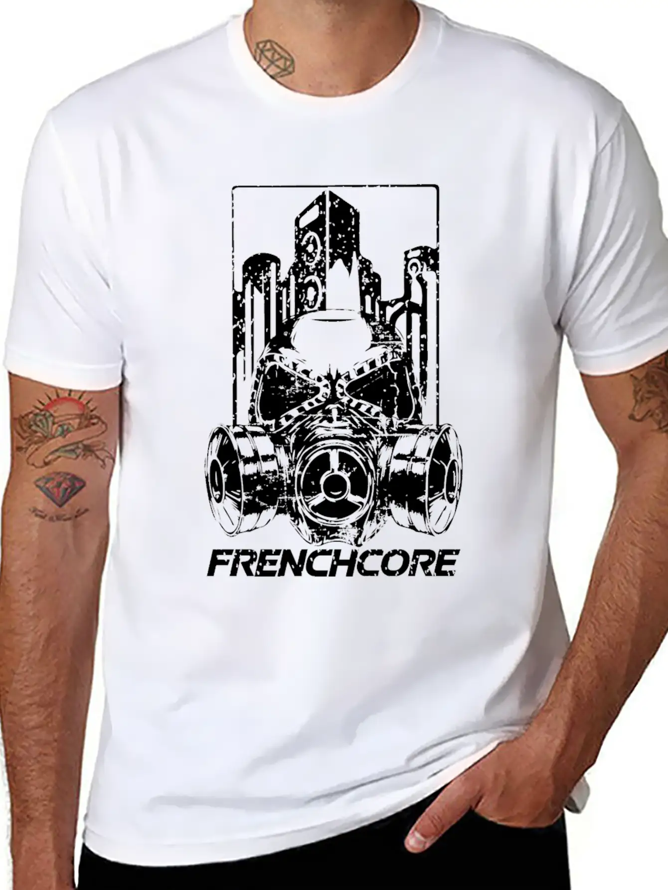 Frenchcore (white) Basic Graphic T-Shirt ¨C Daily Comfort In Soft Cotton
