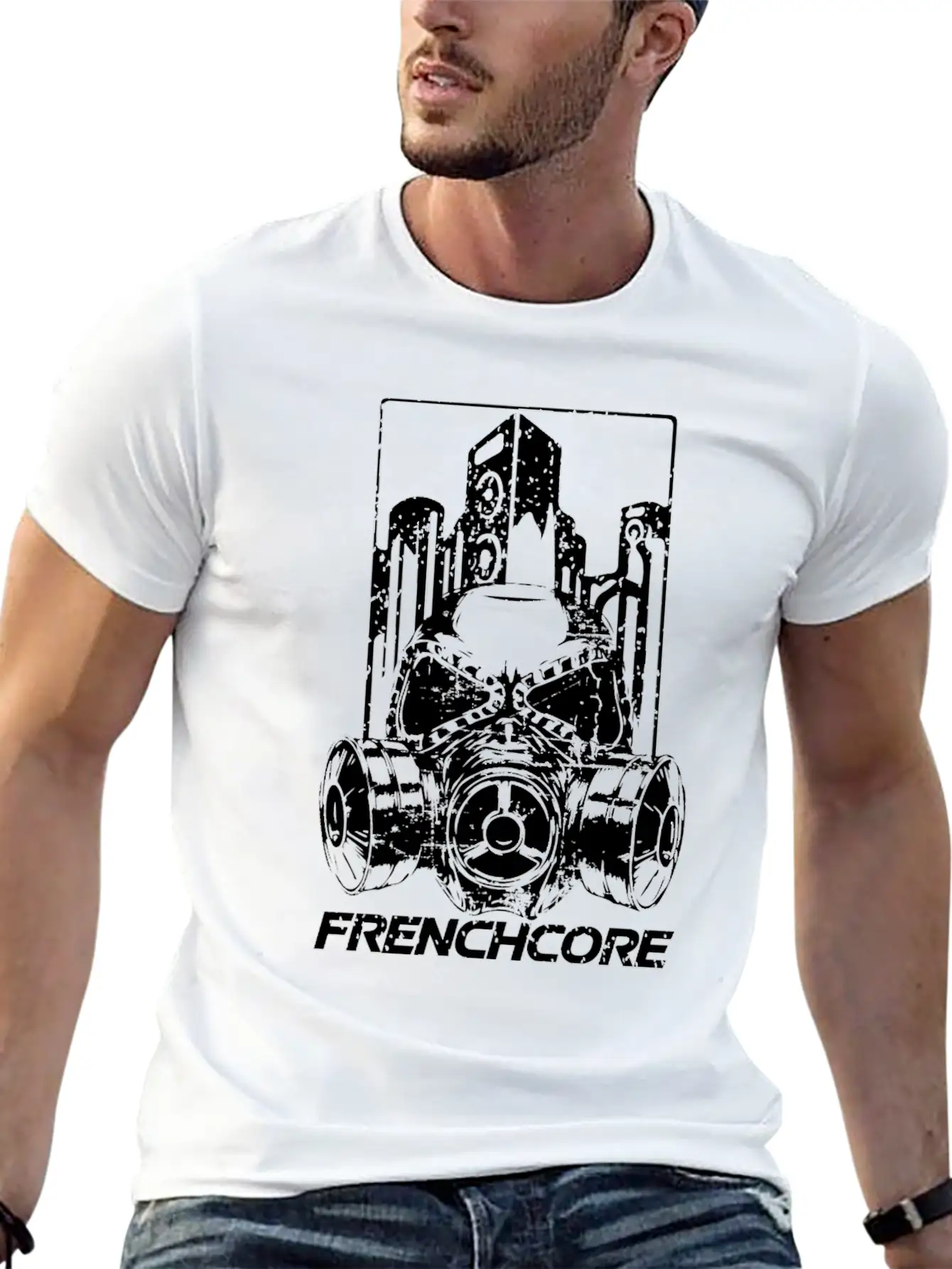 Frenchcore (white) Basic Graphic T-Shirt ¨C Daily Comfort In Soft Cotton