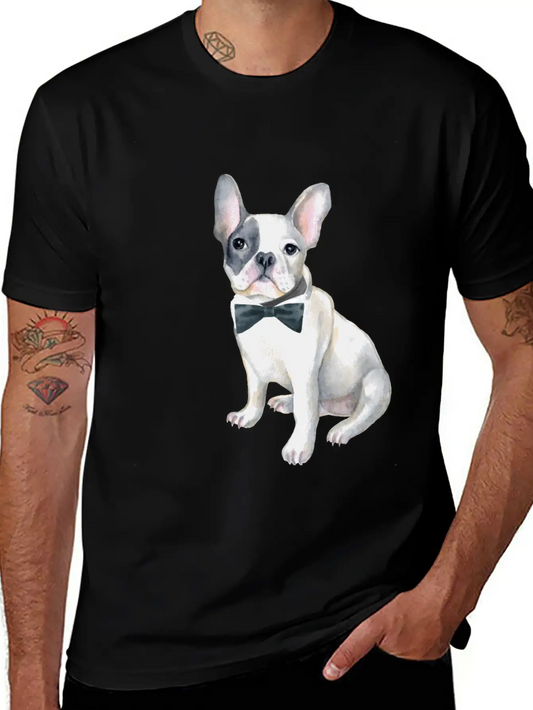 Frenchie French Bulldog Blackbowtie Dogs In Basic Graphic T-Shirt ¨C Daily Comfort In Soft Cotton