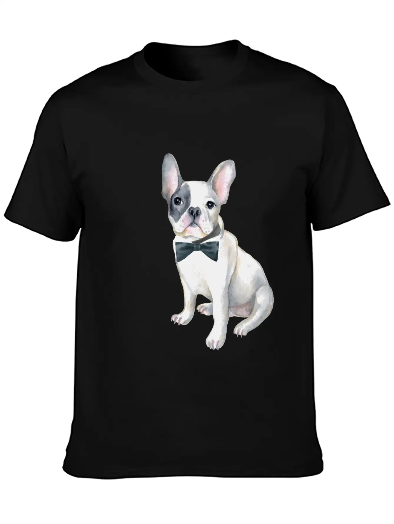 Frenchie French Bulldog Blackbowtie Dogs In Basic Graphic T-Shirt ¨C Daily Comfort In Soft Cotton